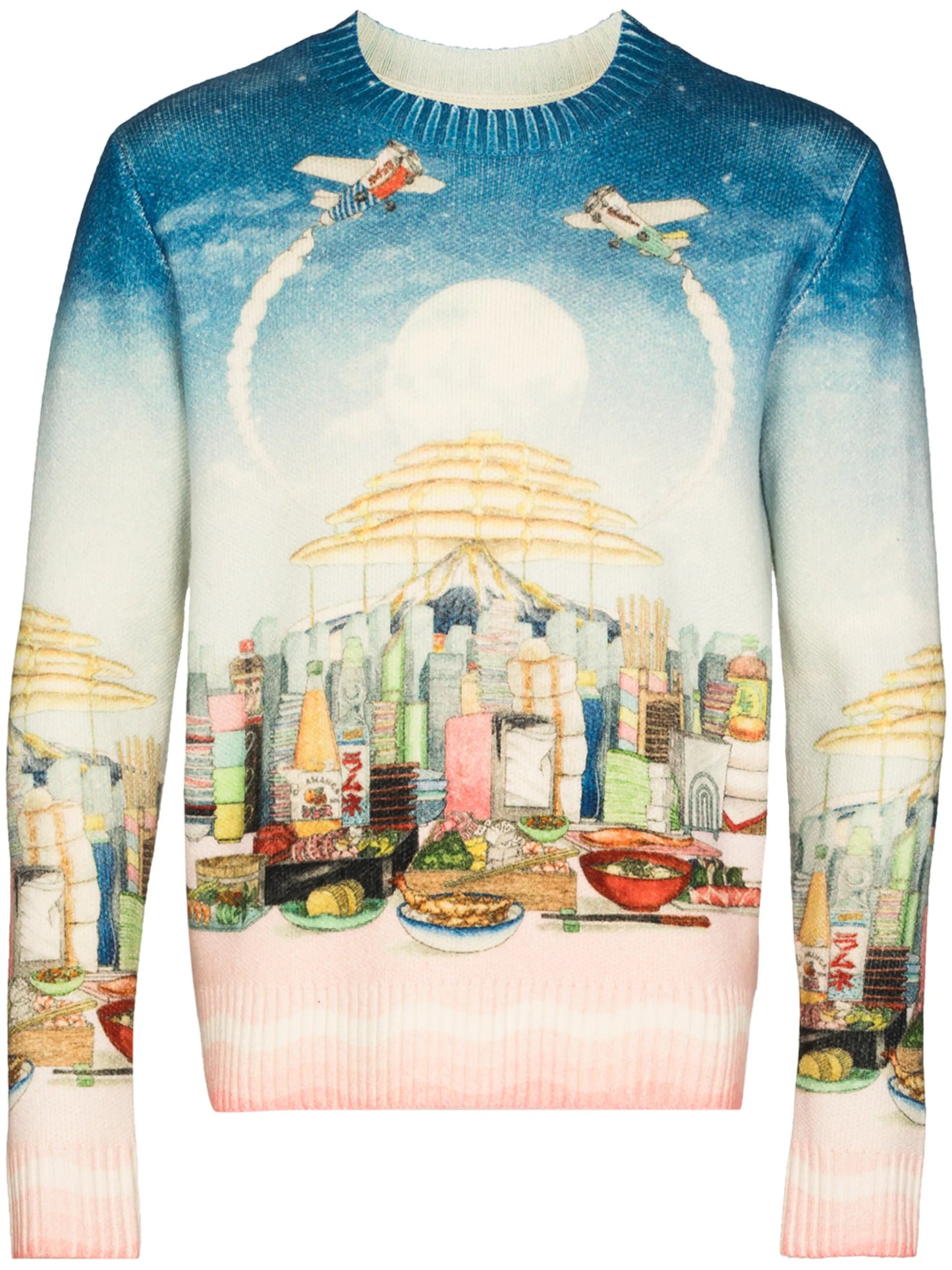 Café-print crew-neck sweatshirt
