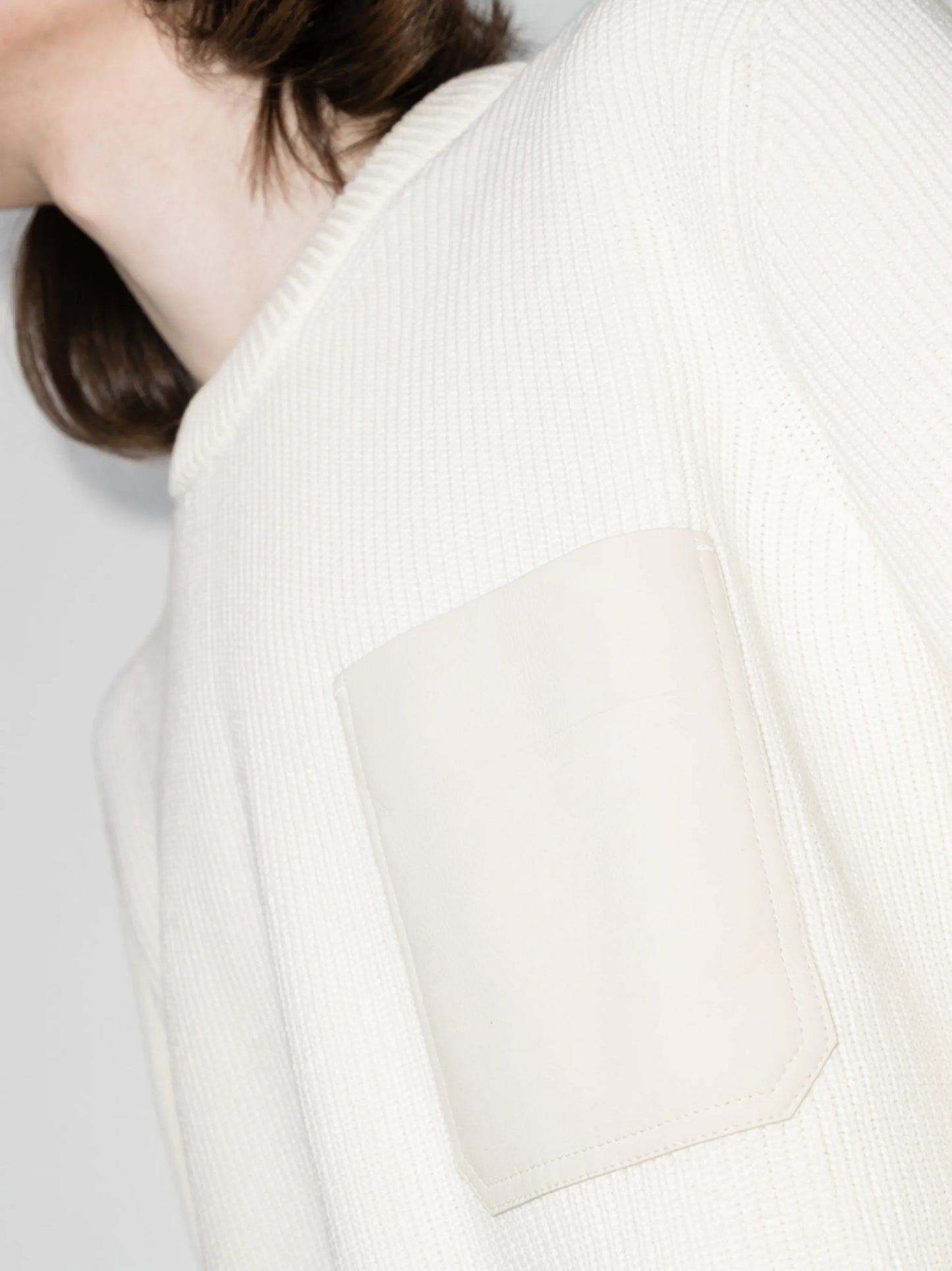 patch-pocket ribbed jumper