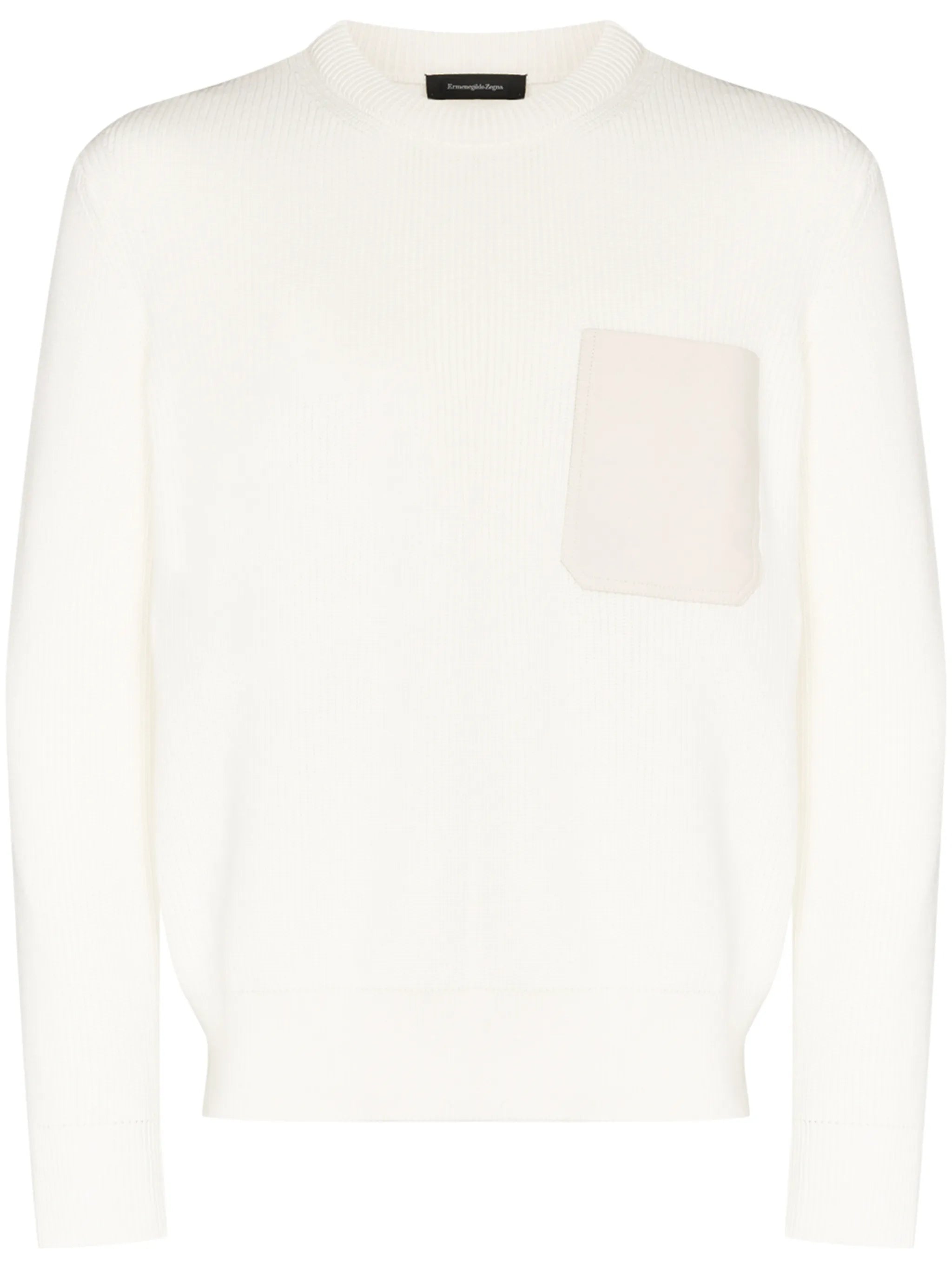 patch-pocket ribbed jumper