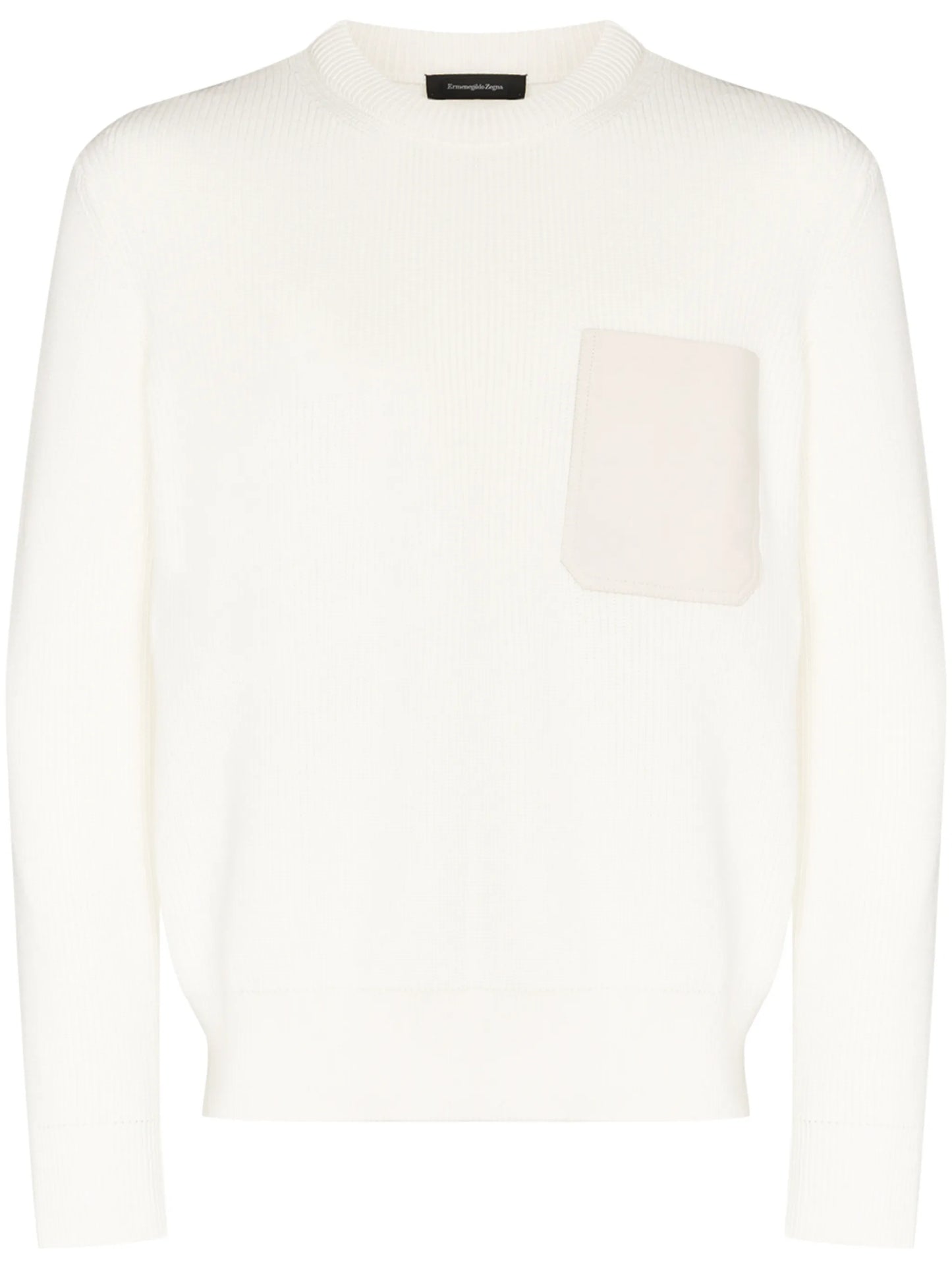 patch-pocket ribbed jumper