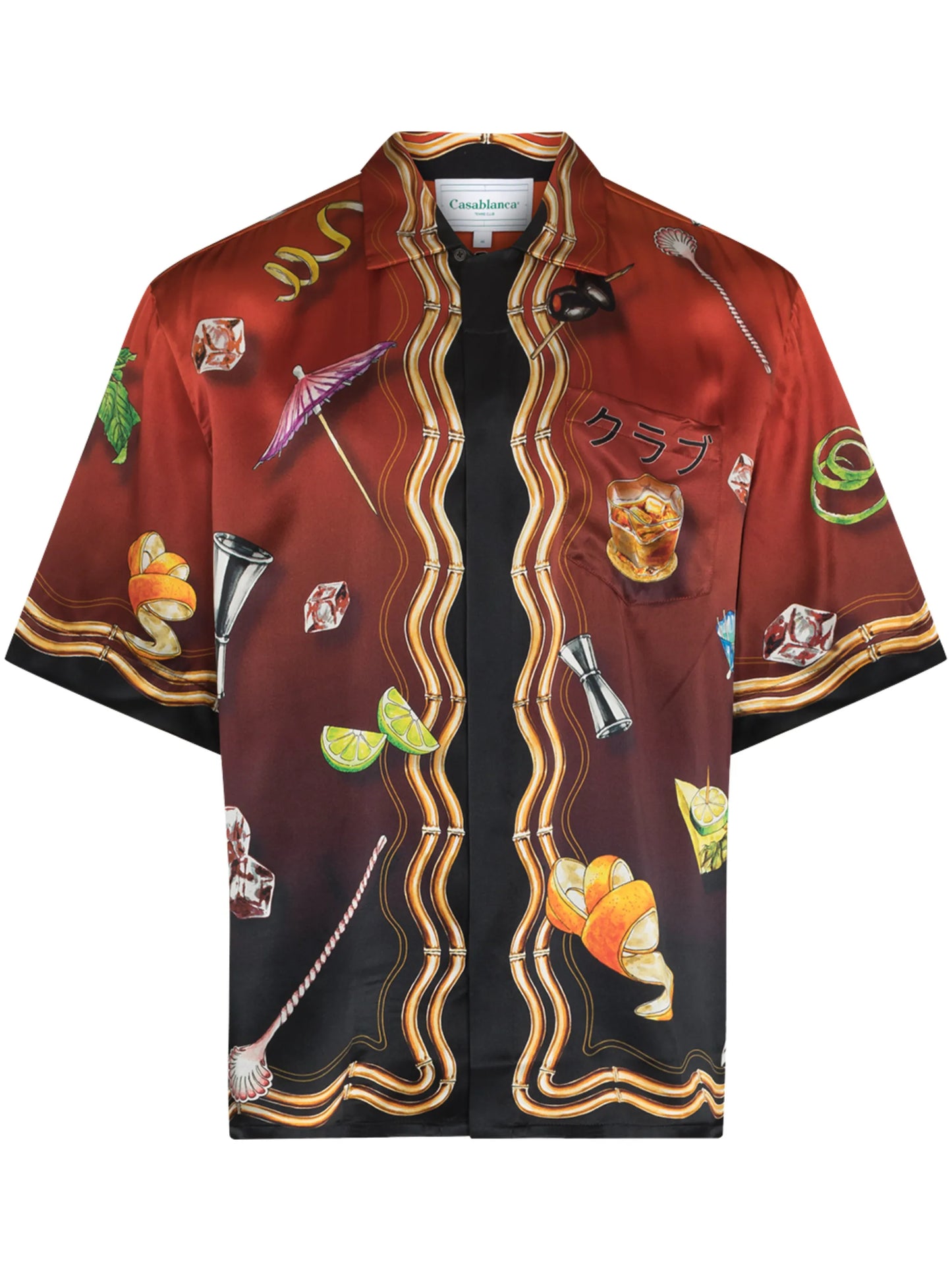 Club Sunset-print silk shirt