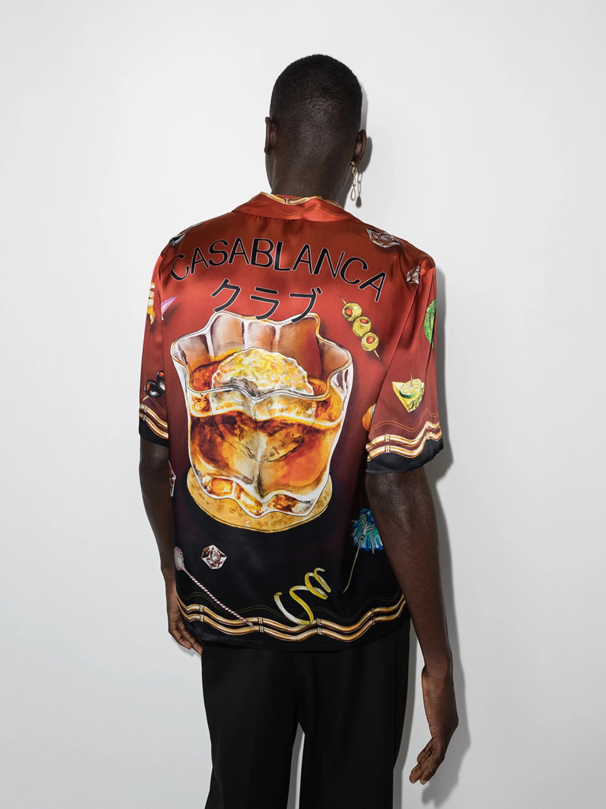 Club Sunset-print silk shirt