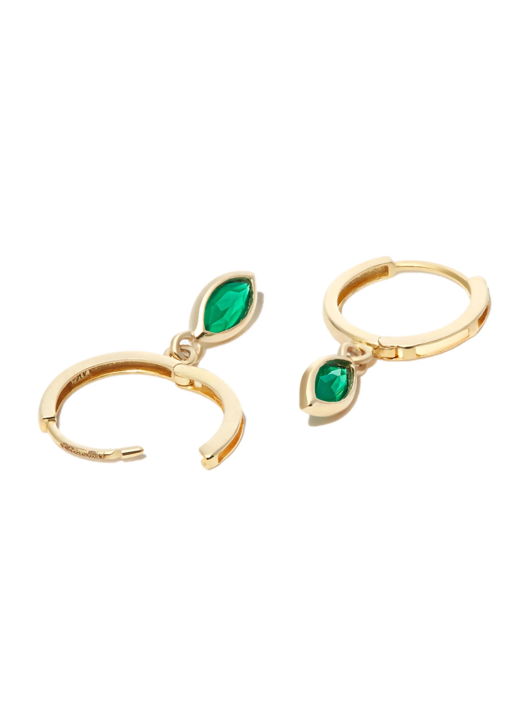 14kt yellow gold agate drop earrings