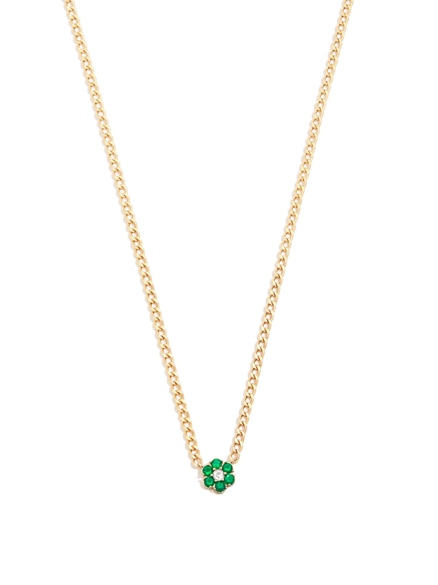 agate flower-charm necklace