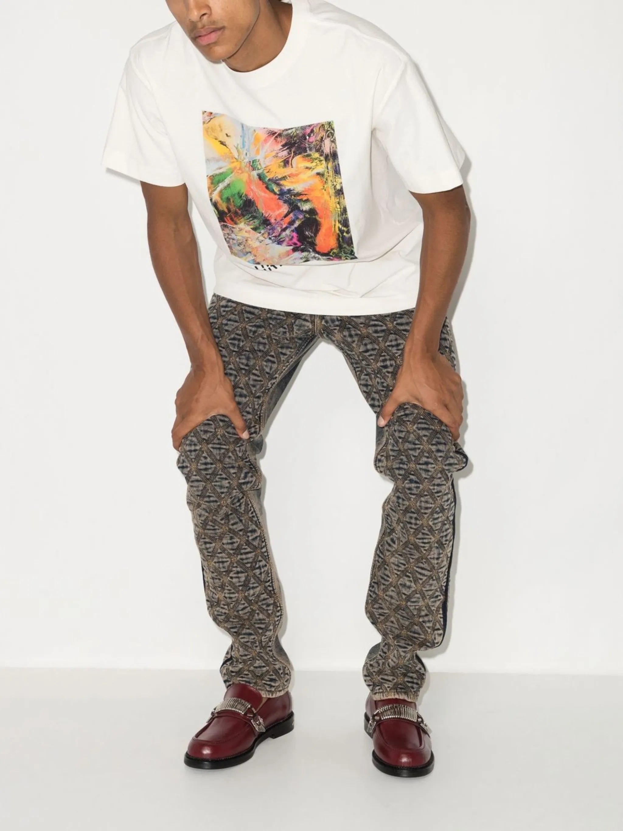 abstract-print T-shirt