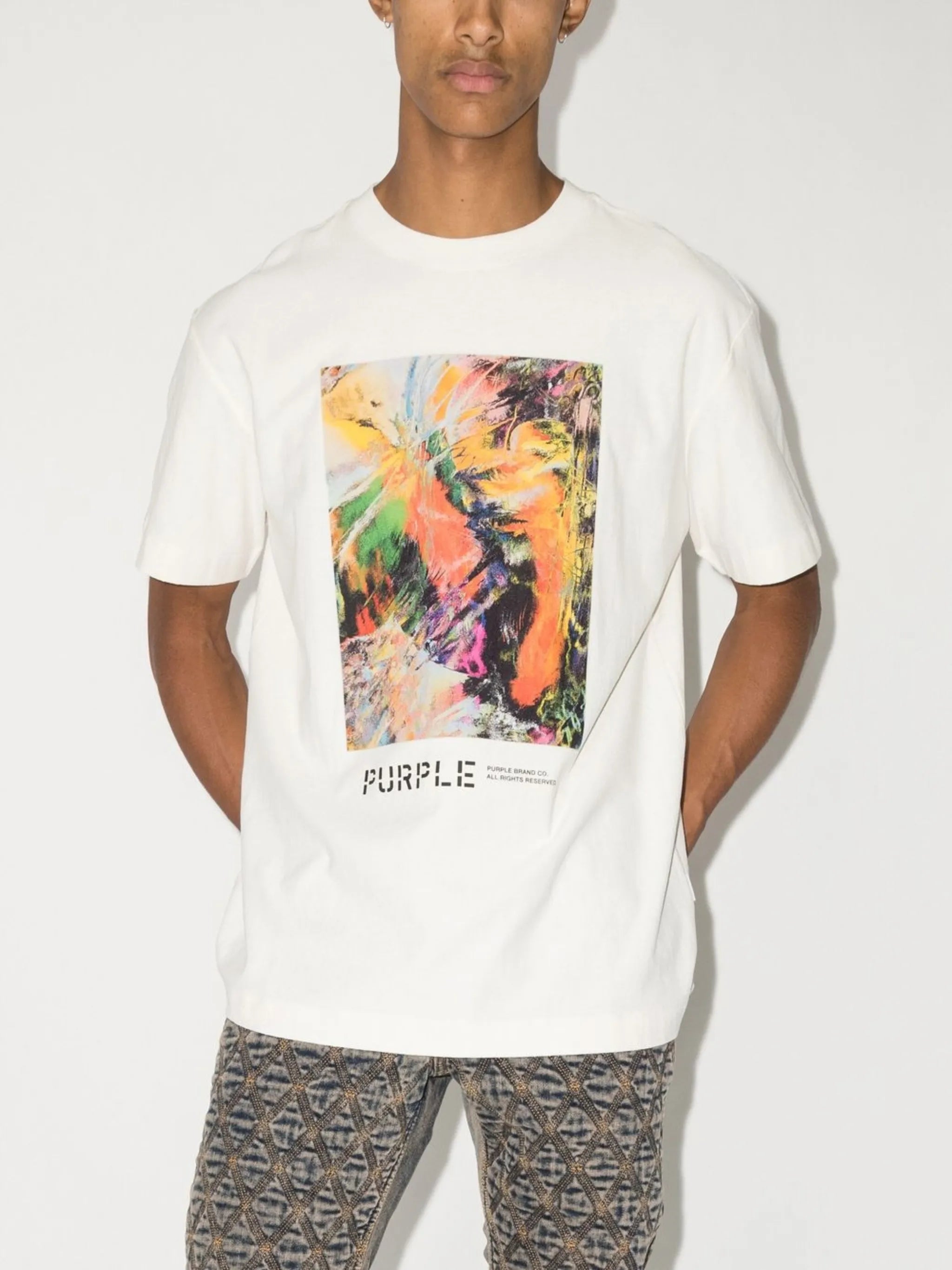 abstract-print T-shirt