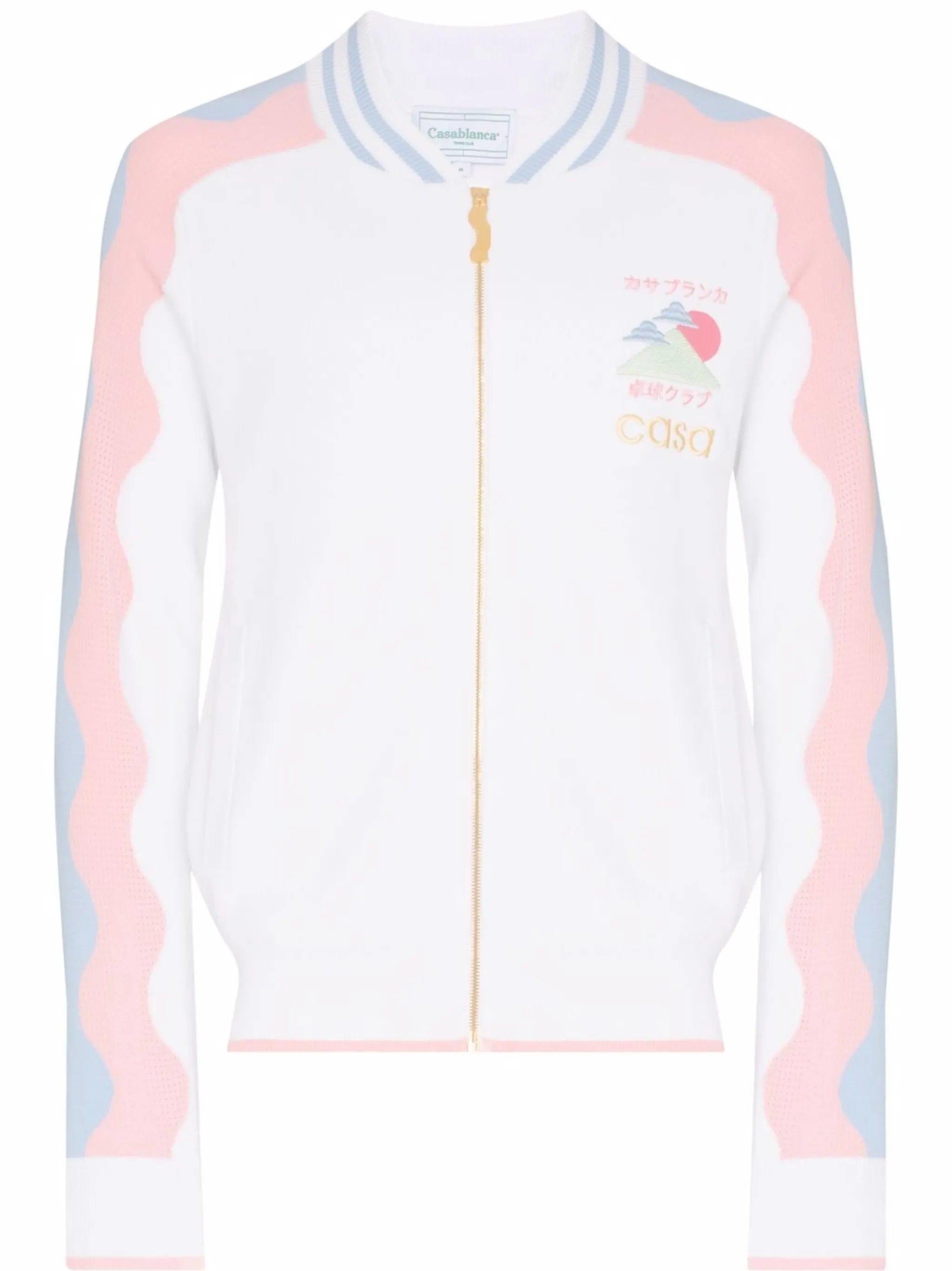 wave-print bomber jacket