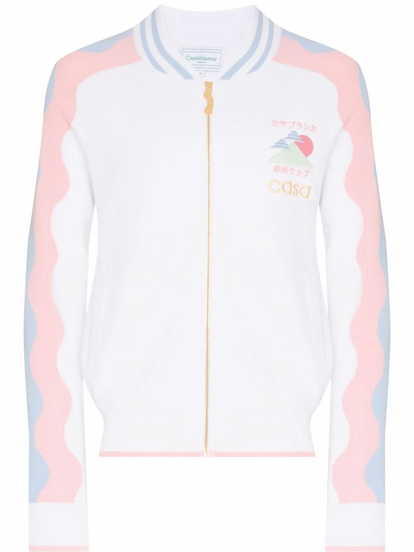 wave-print bomber jacket