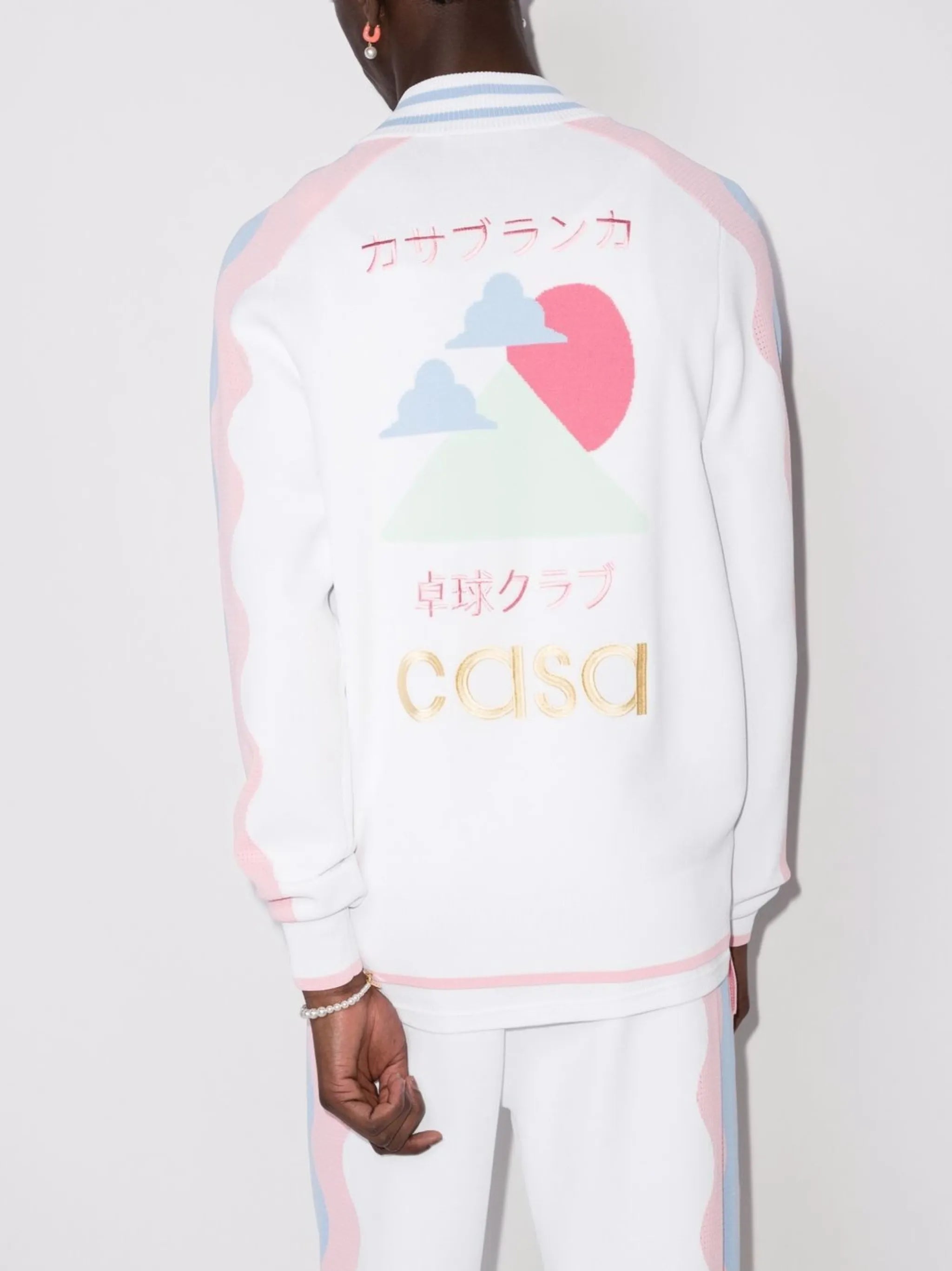 wave-print bomber jacket