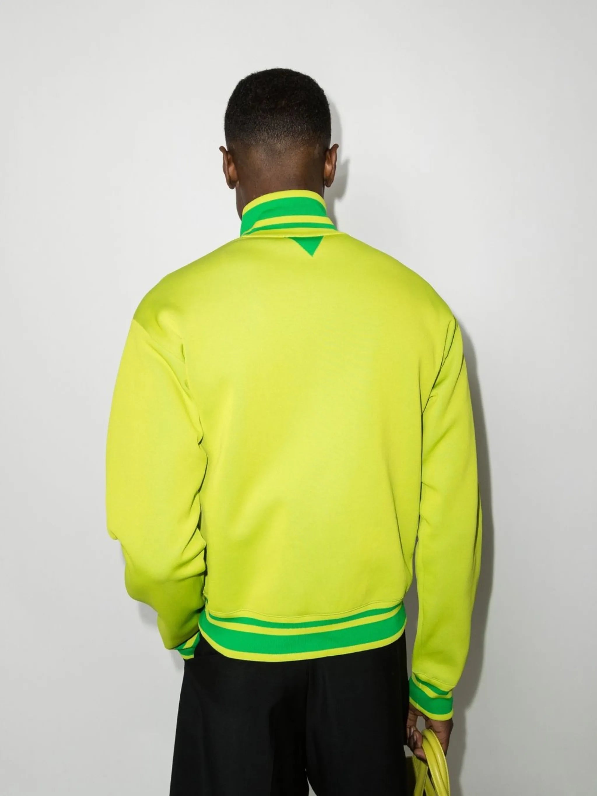 triangle-motif contrasting-trim jacket