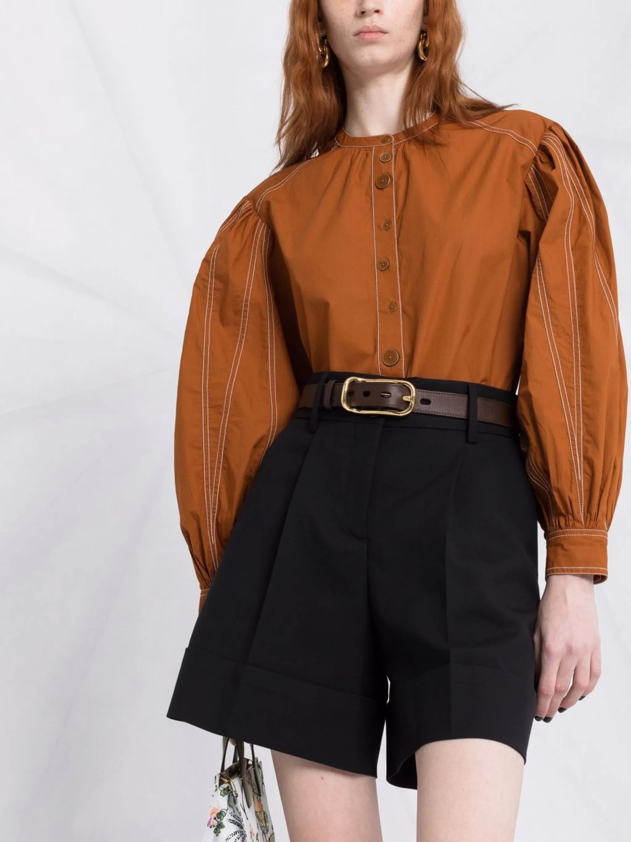 high-waisted tailored shorts