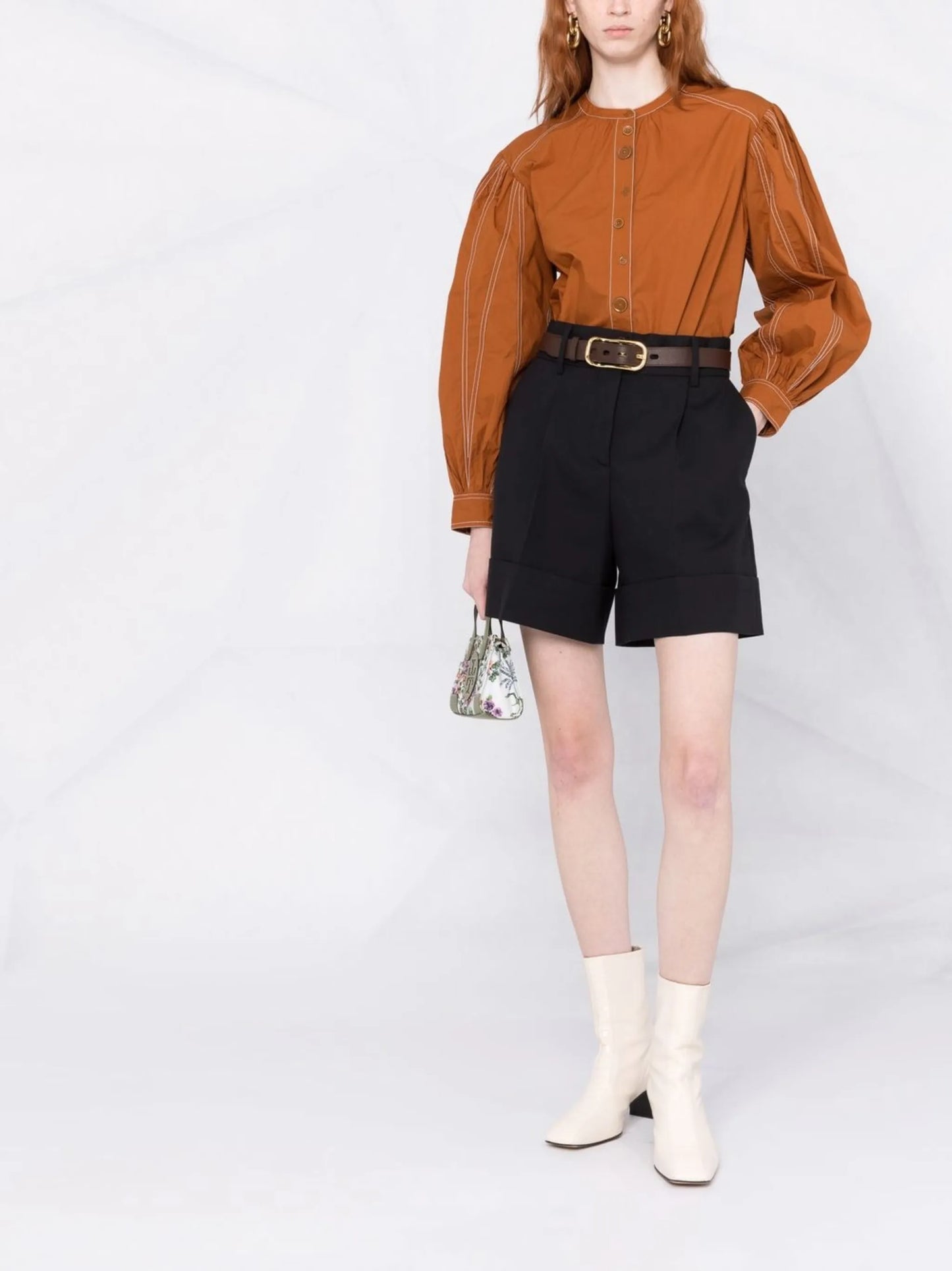 high-waisted tailored shorts