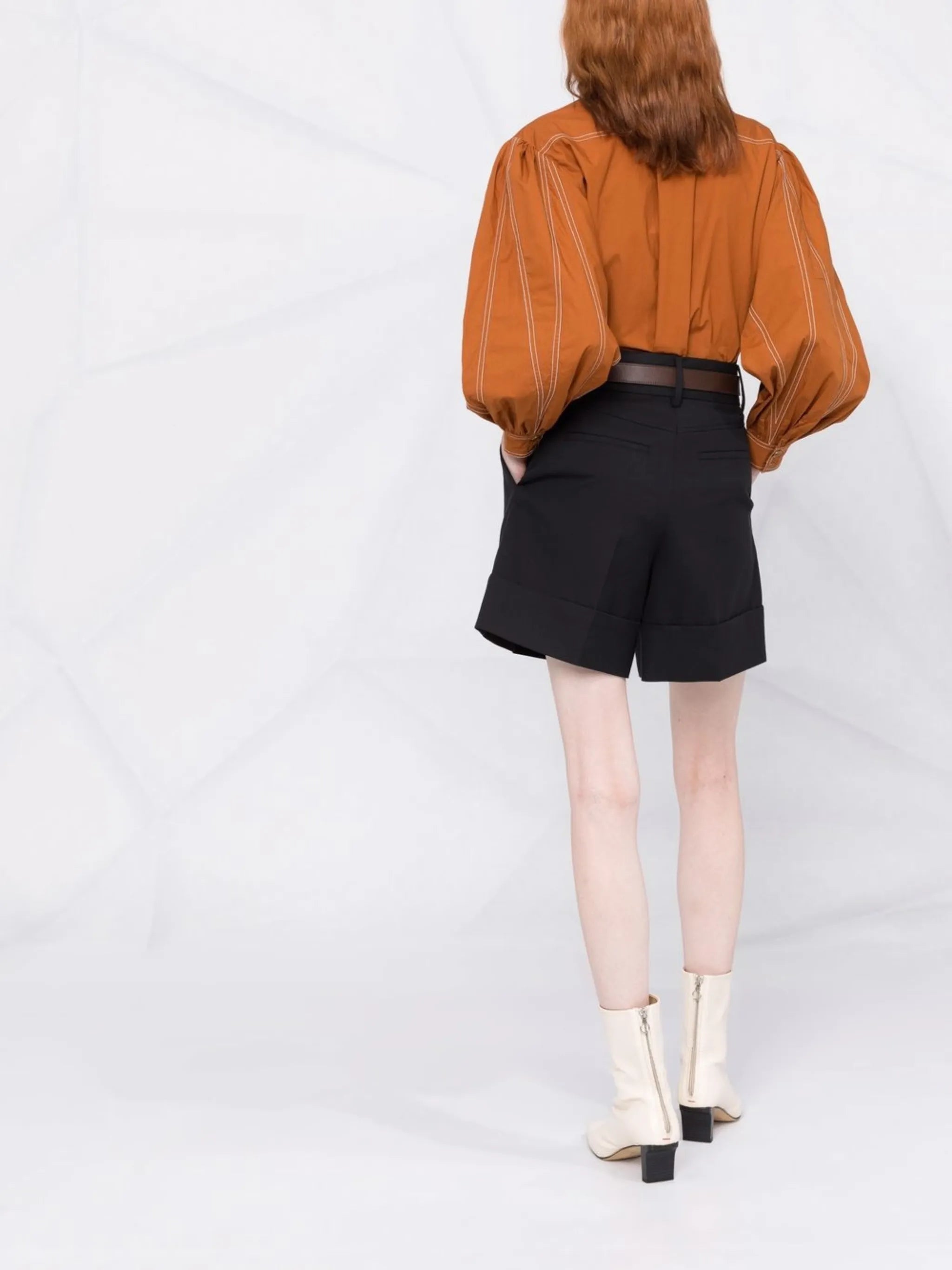 high-waisted tailored shorts