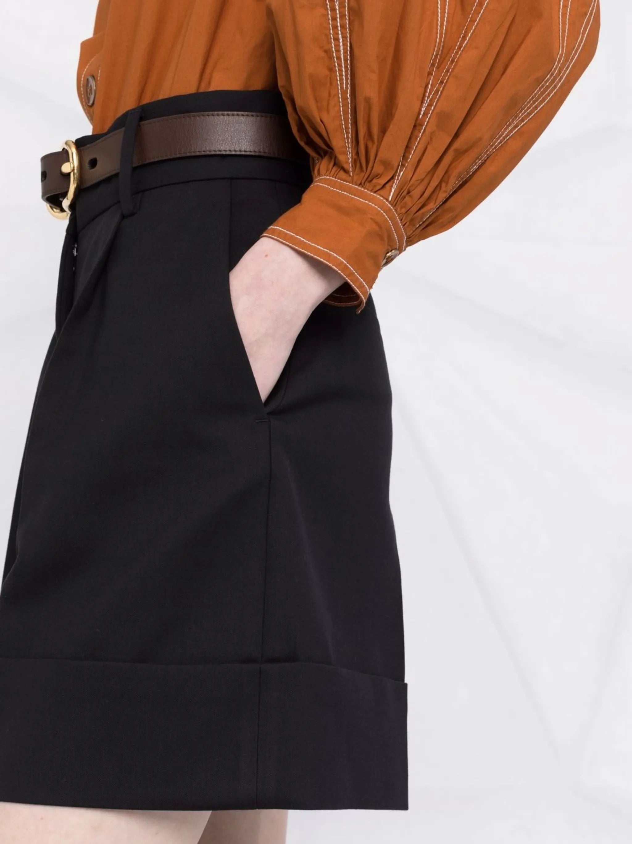 high-waisted tailored shorts