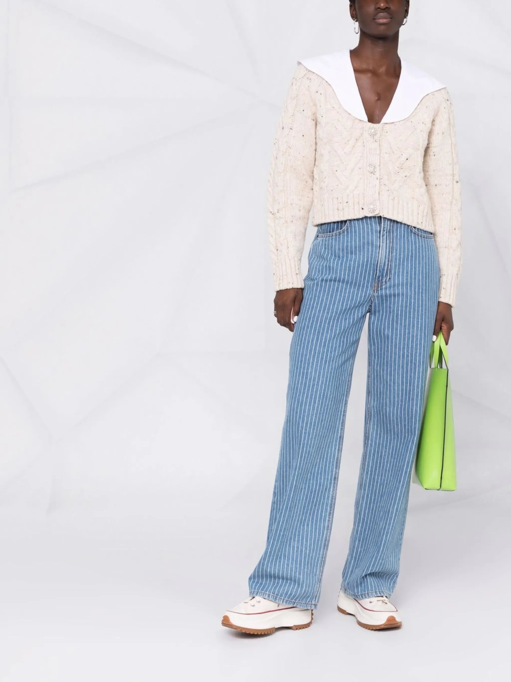 button-fastening knitted cardigan
