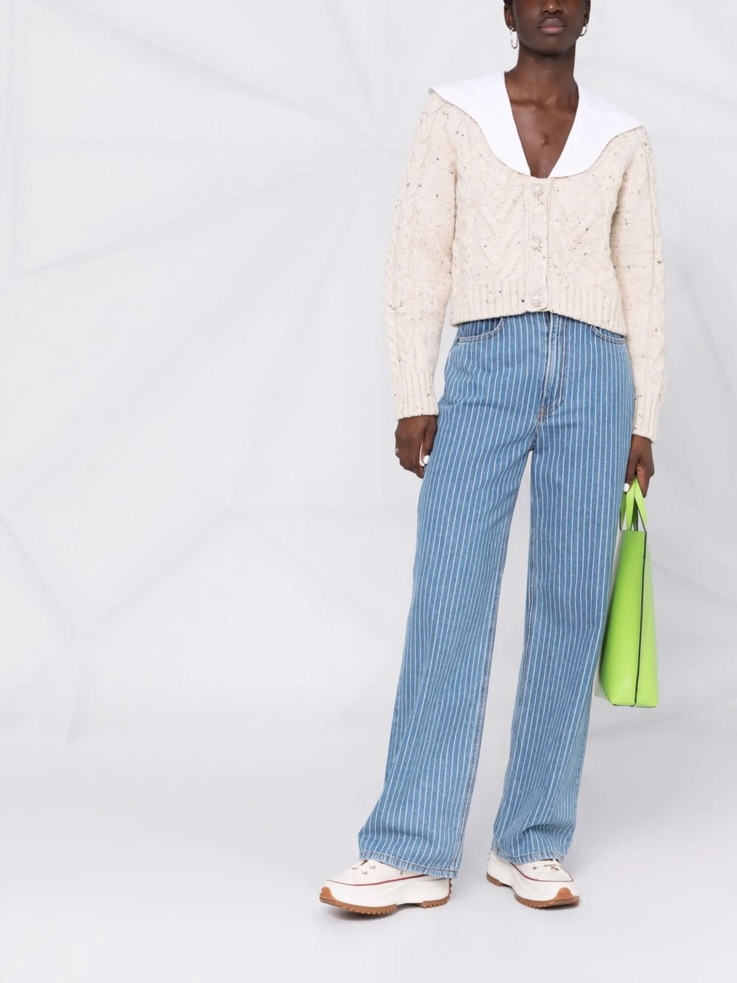 button-fastening knitted cardigan
