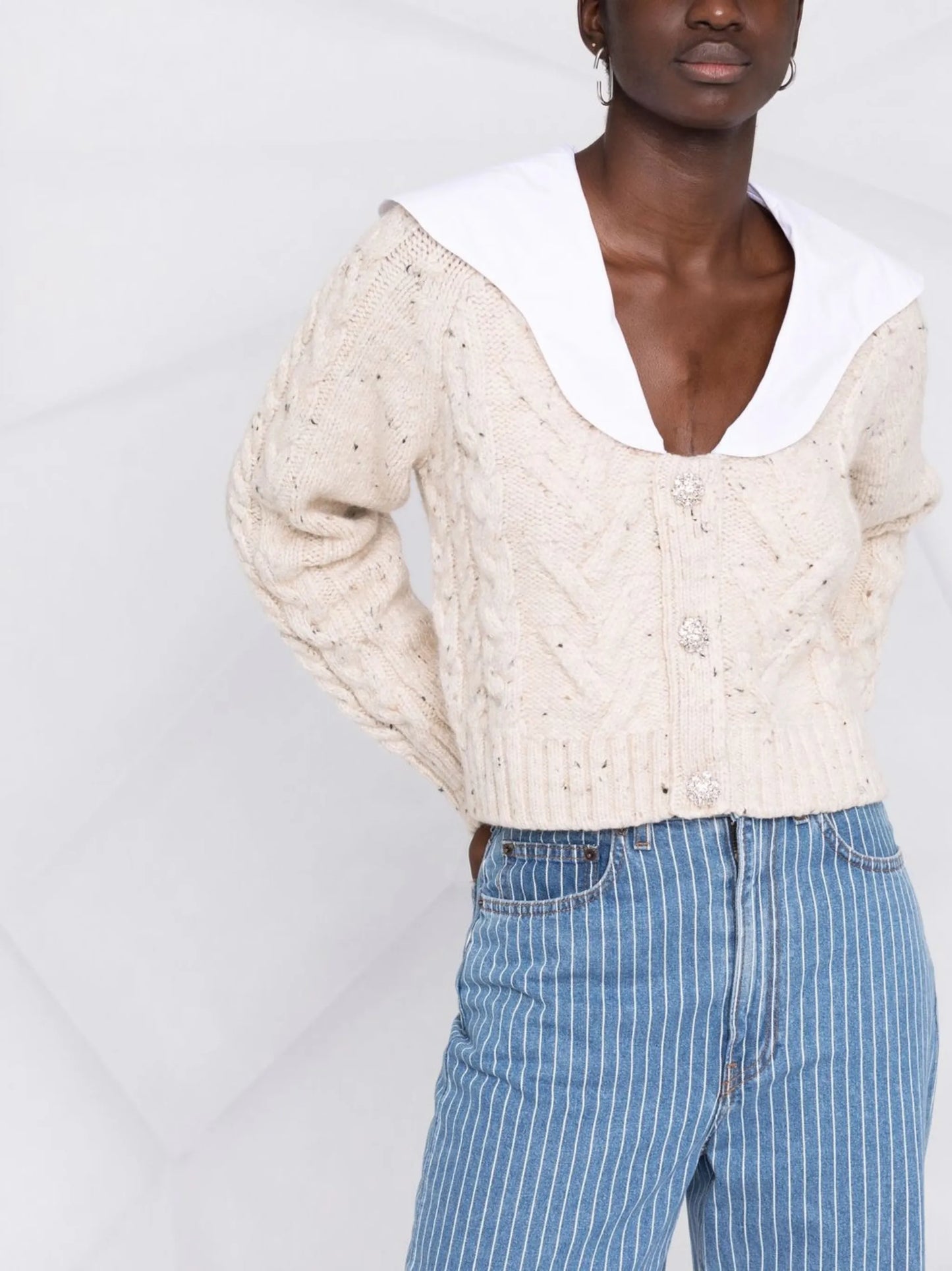 button-fastening knitted cardigan