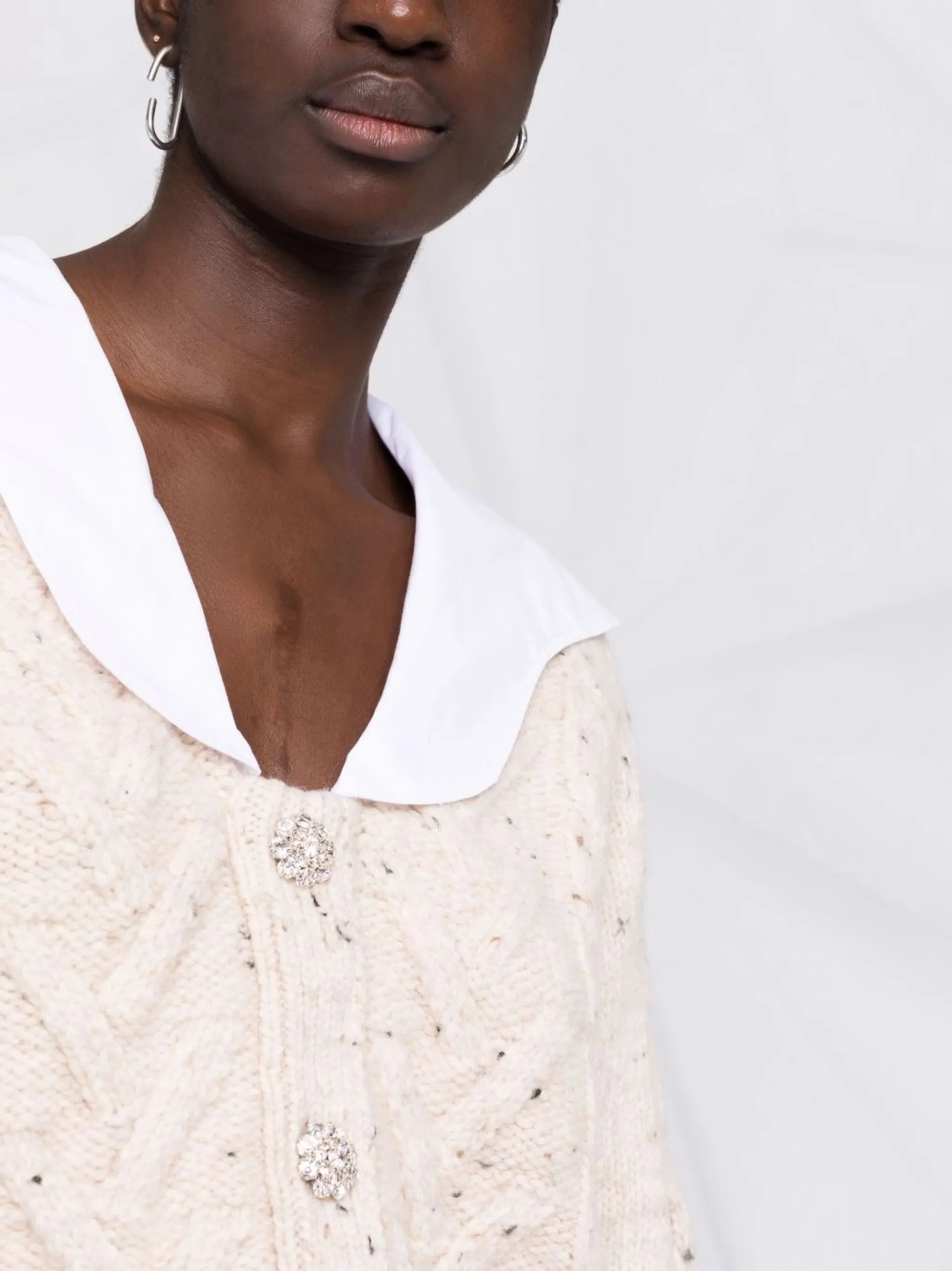 button-fastening knitted cardigan