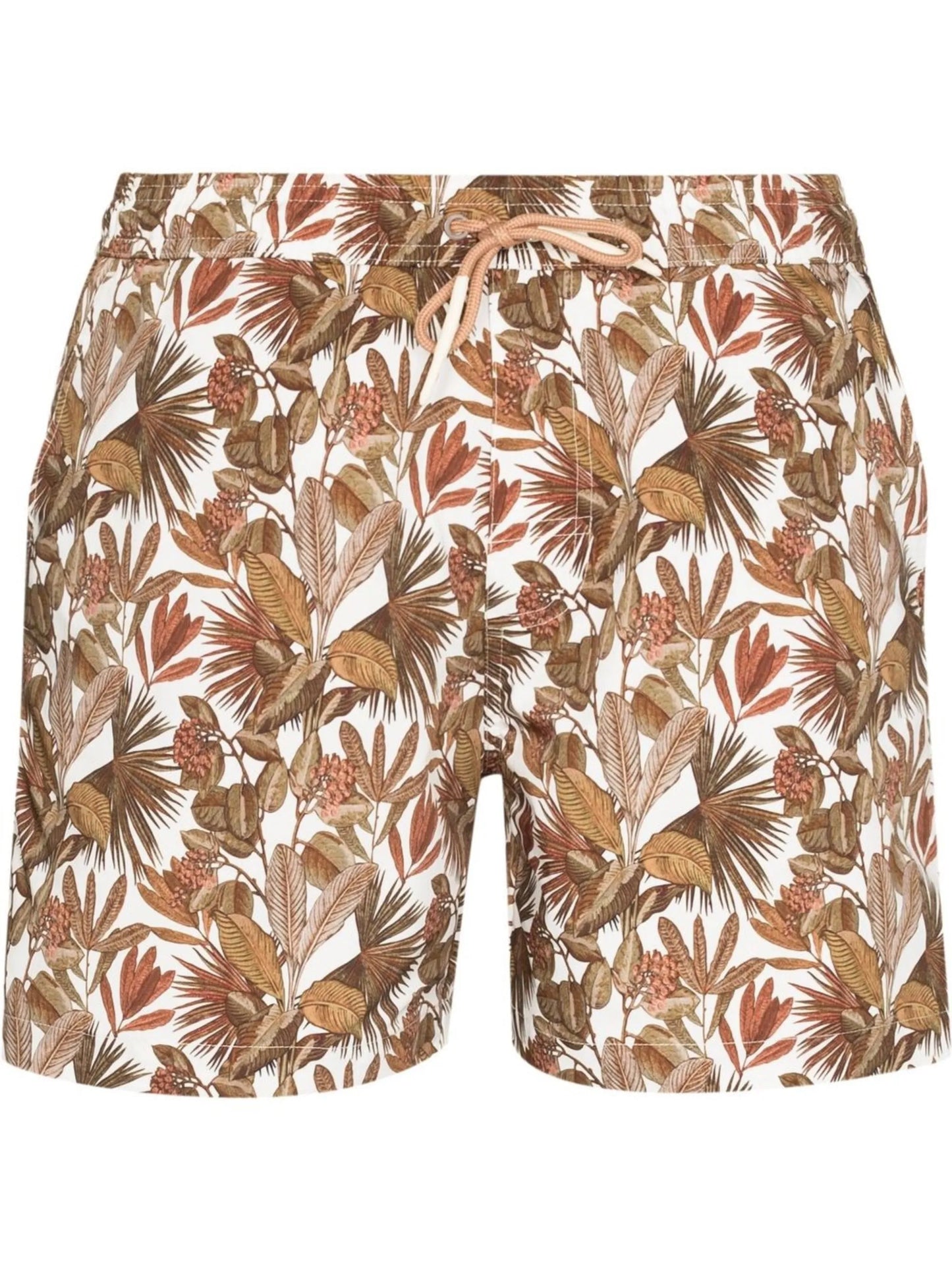 leaf-print swim shorts
