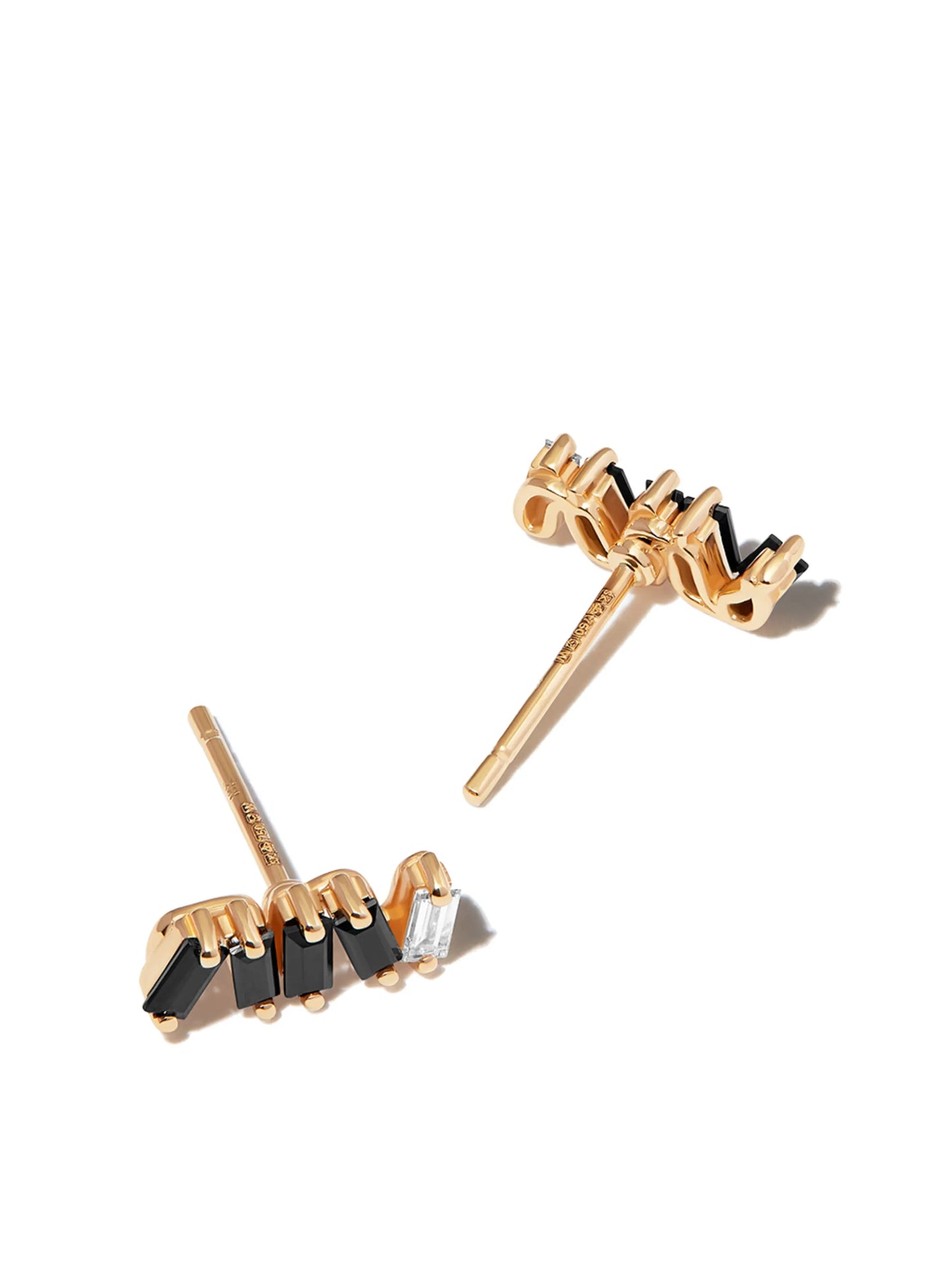 18kt yellow gold sapphire and diamond studs