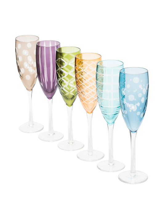 Cuttings champagne glasses (set of 6)