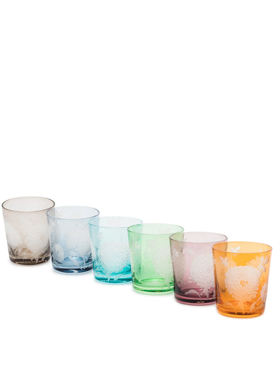 Peony glass tumblers (set of 6)