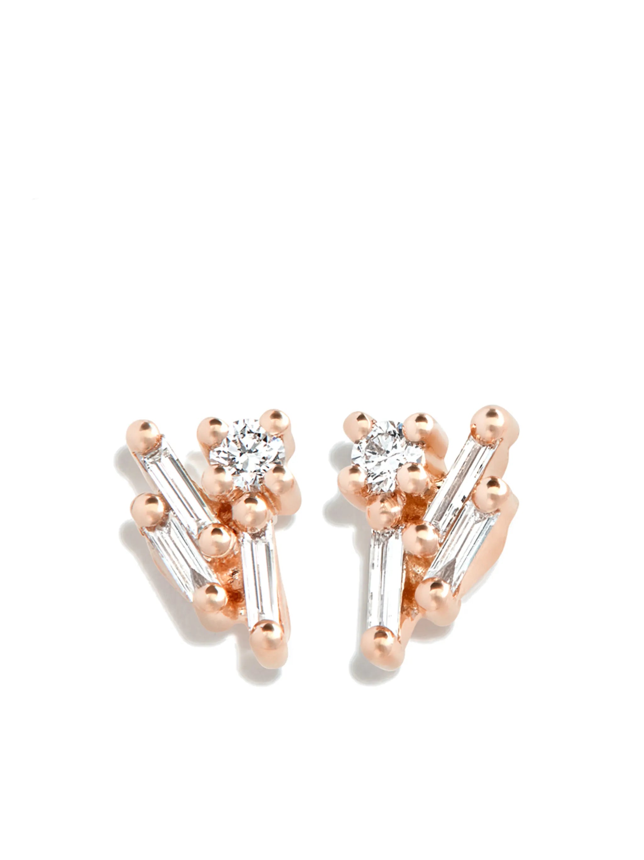 18kt rose gold diamond stud earrings