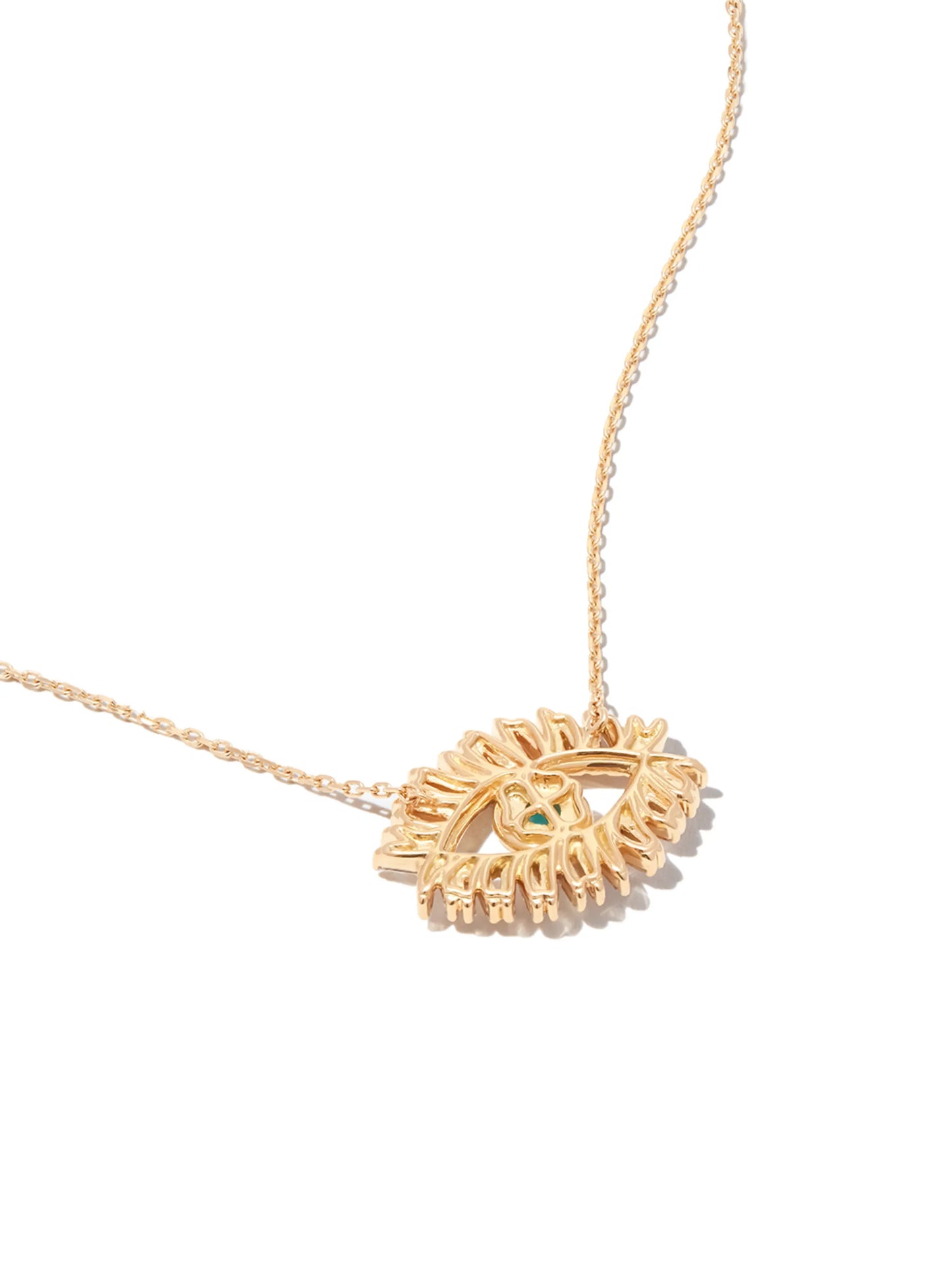 18kt yellow gold Evil Eye diamond and turquoise necklace