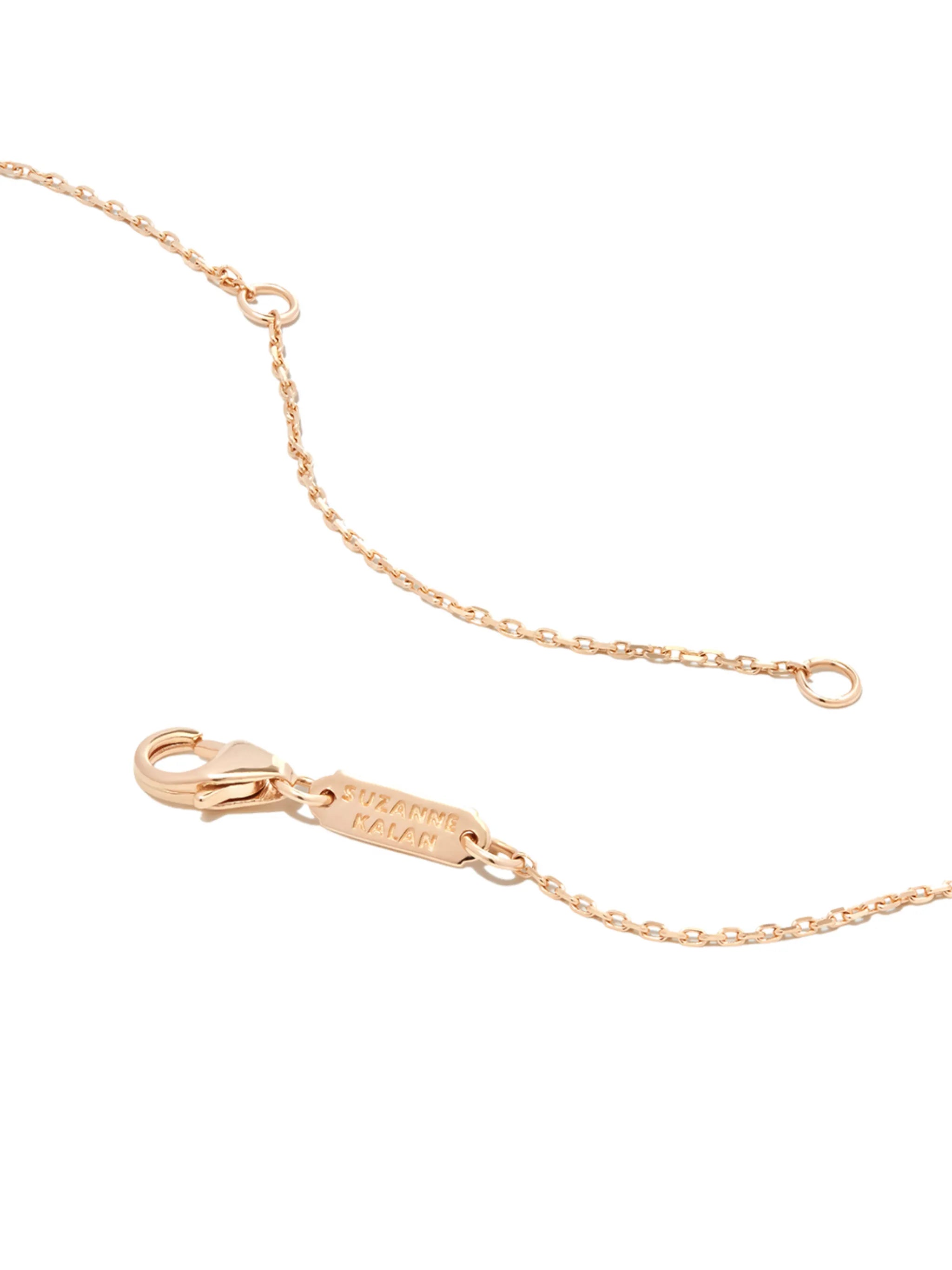 18kt yellow gold Mini Rainbow sapphire and diamond necklace