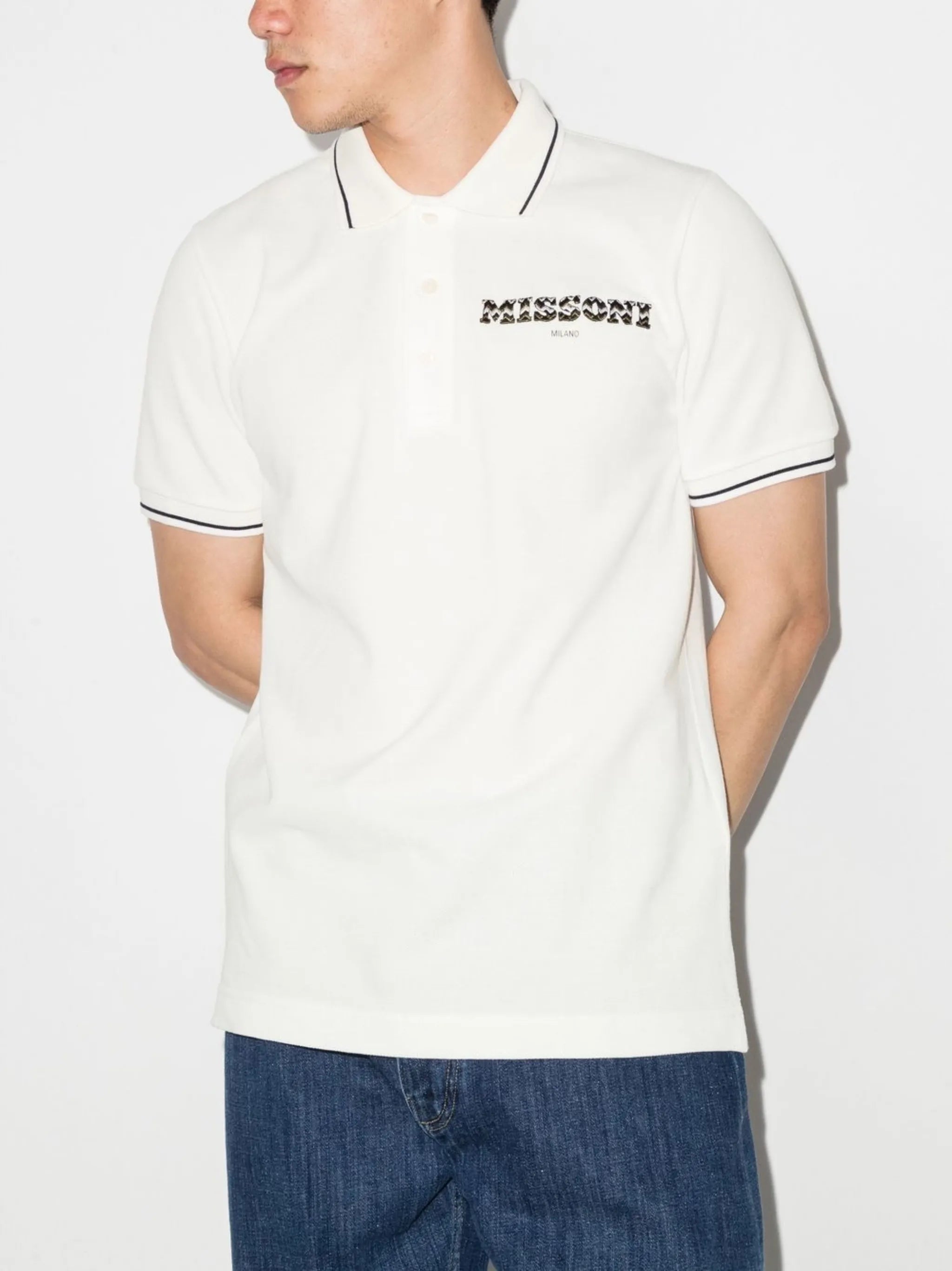 Zigzag logo-print polo shirt