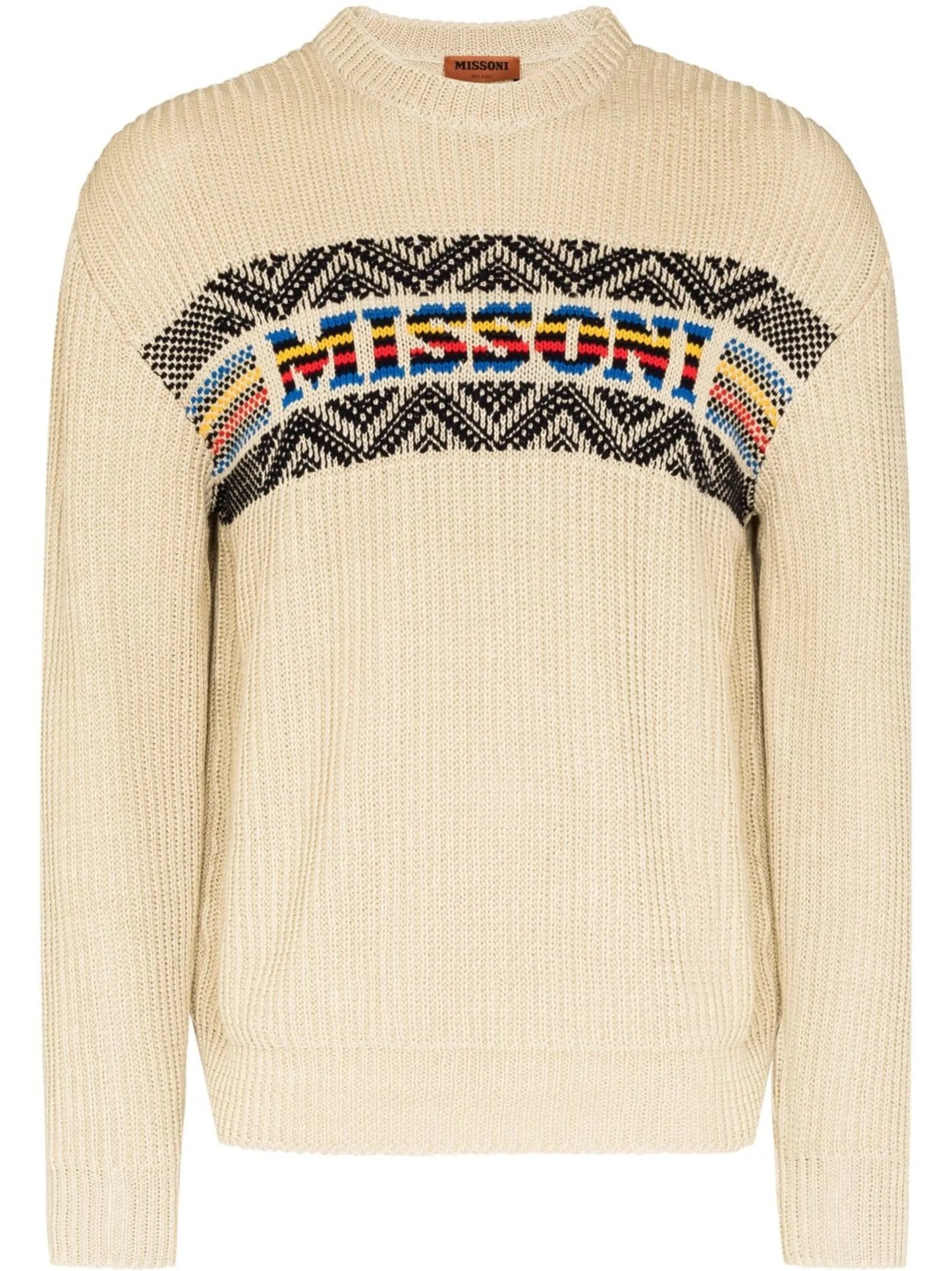 logo intarsia-knit ribbed jumper