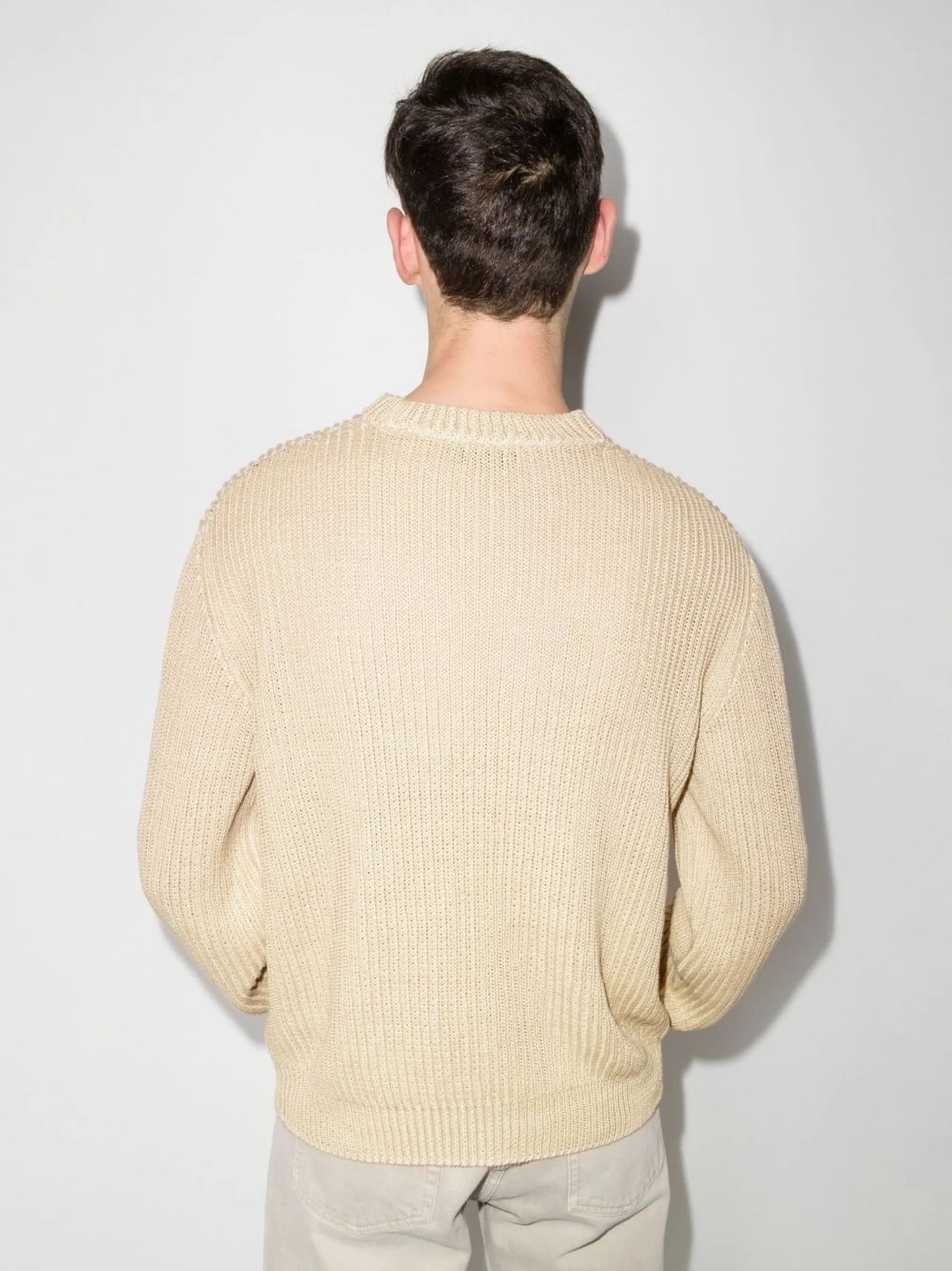 logo intarsia-knit ribbed jumper