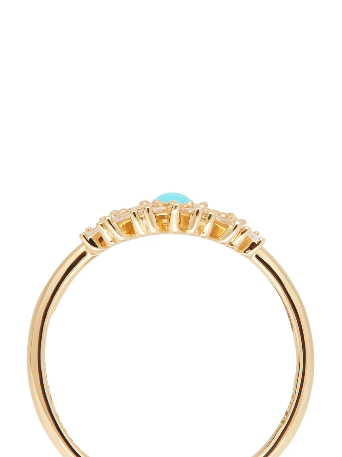18kt yellow gold Evil Eye diamond and turquoise ring