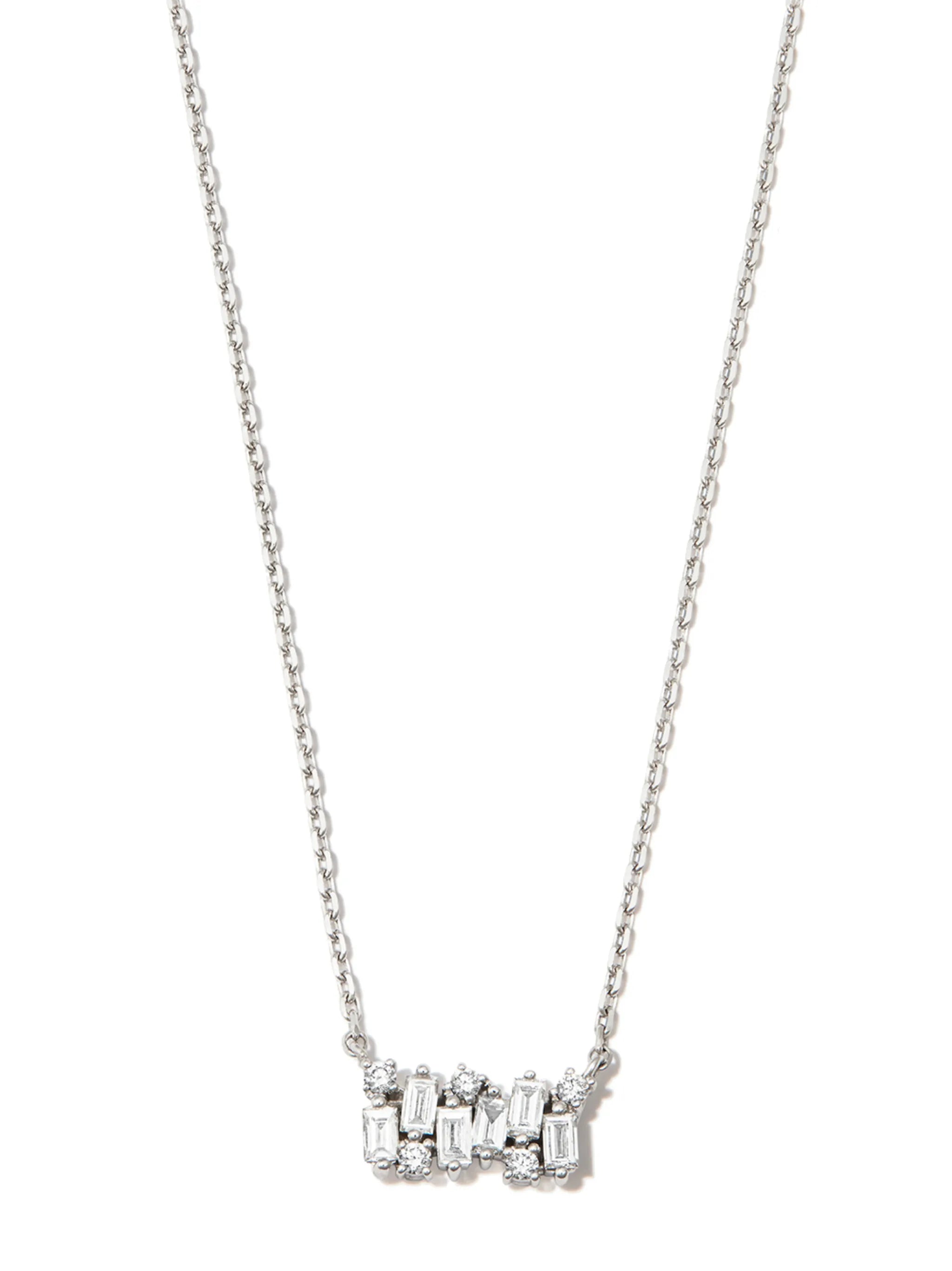 18kt white gold diamond necklace