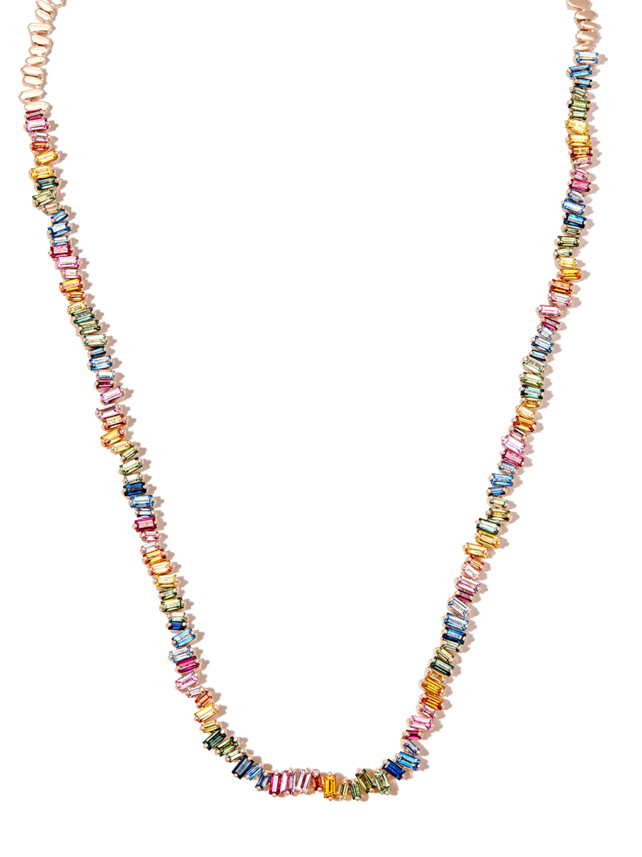 18kt rose gold sapphire necklace