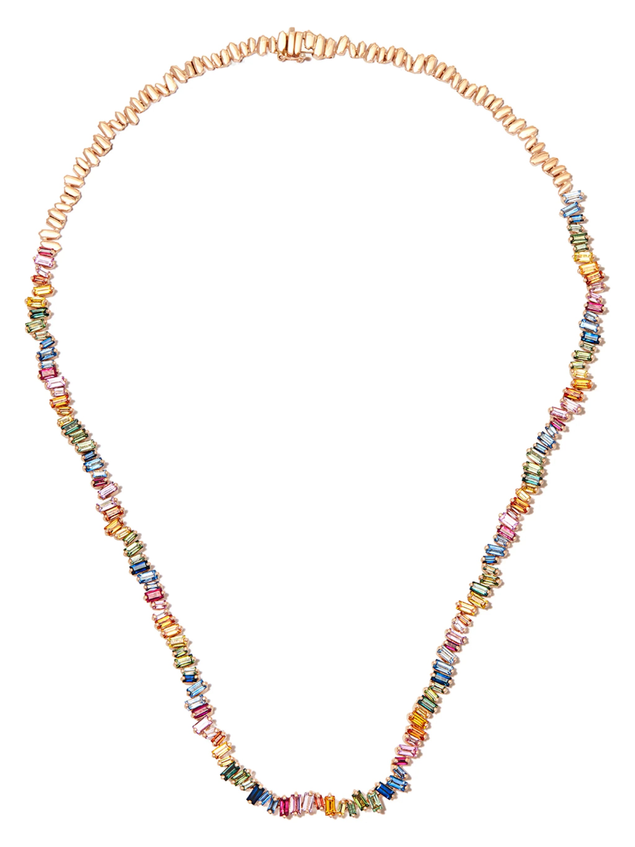 18kt rose gold sapphire necklace