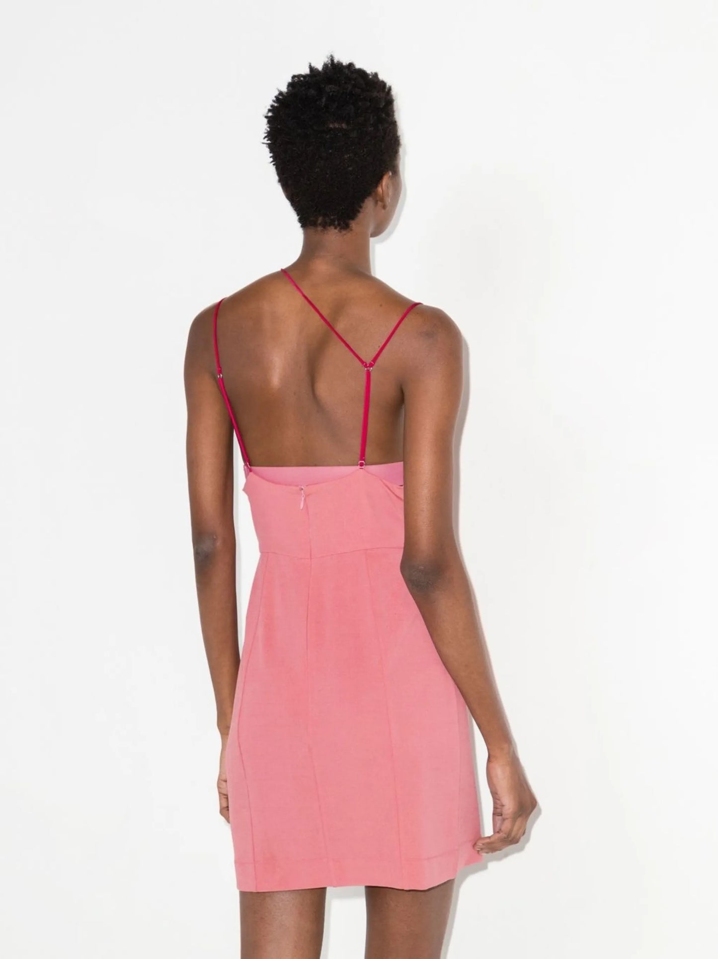 strap-detail asymmetric minidress