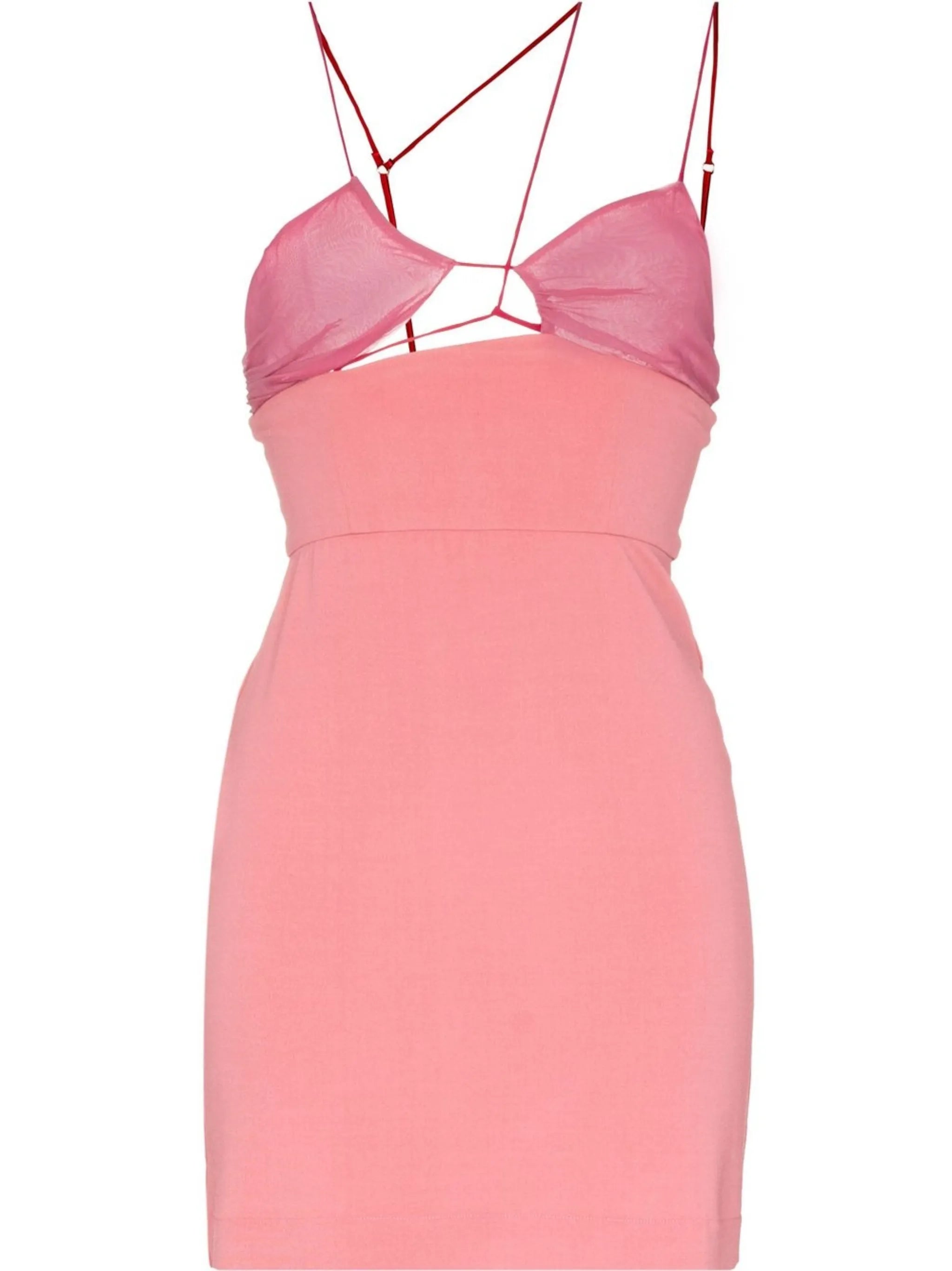 strap-detail asymmetric minidress