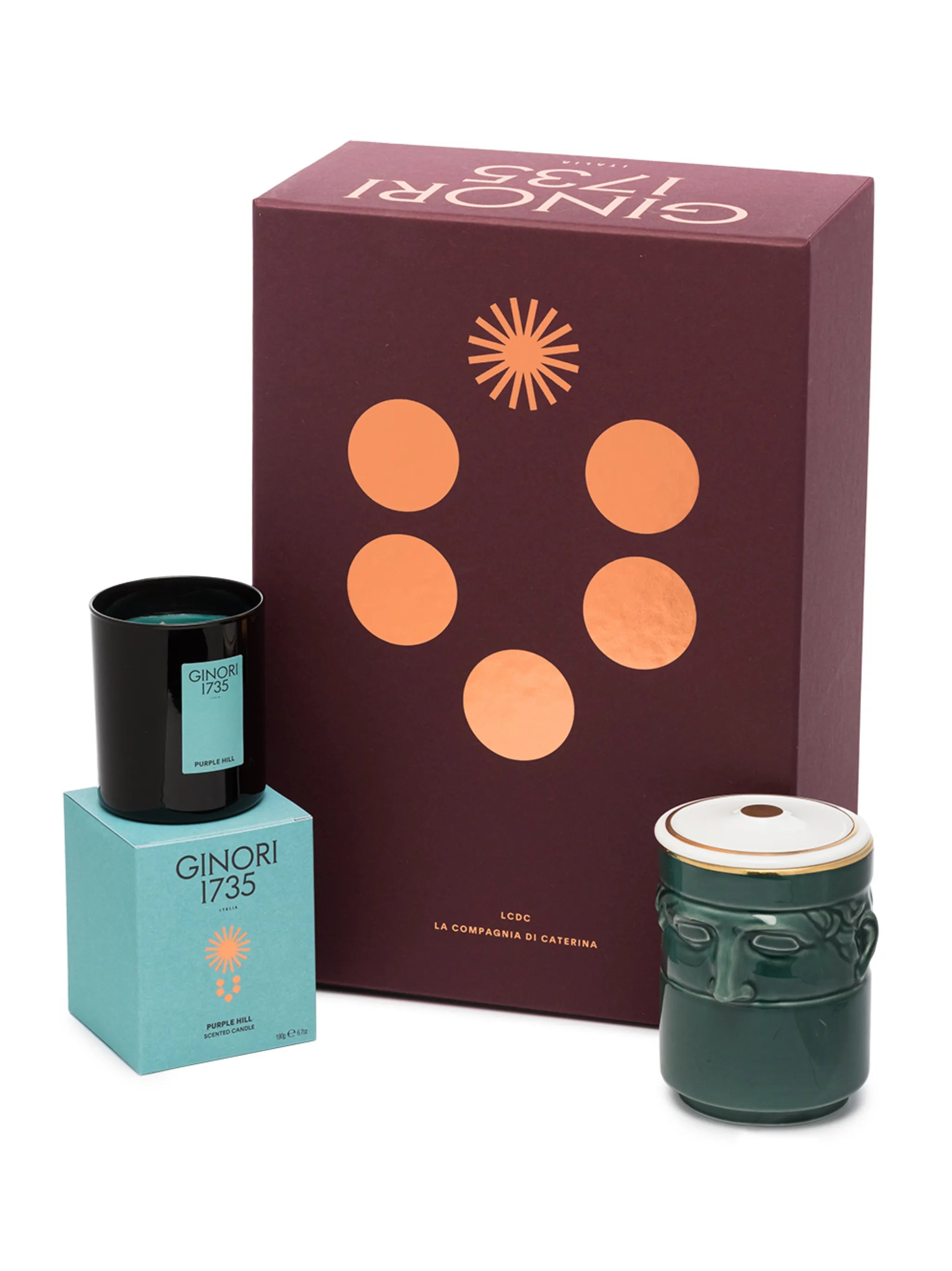 Il Seguace candleholder and Purple Hill scented candle (190g)