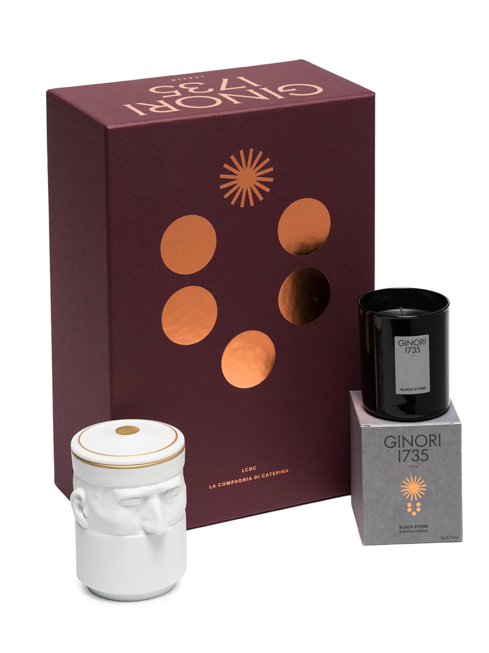 Il Seguace candleholder and Black Stone scented candle (190g)