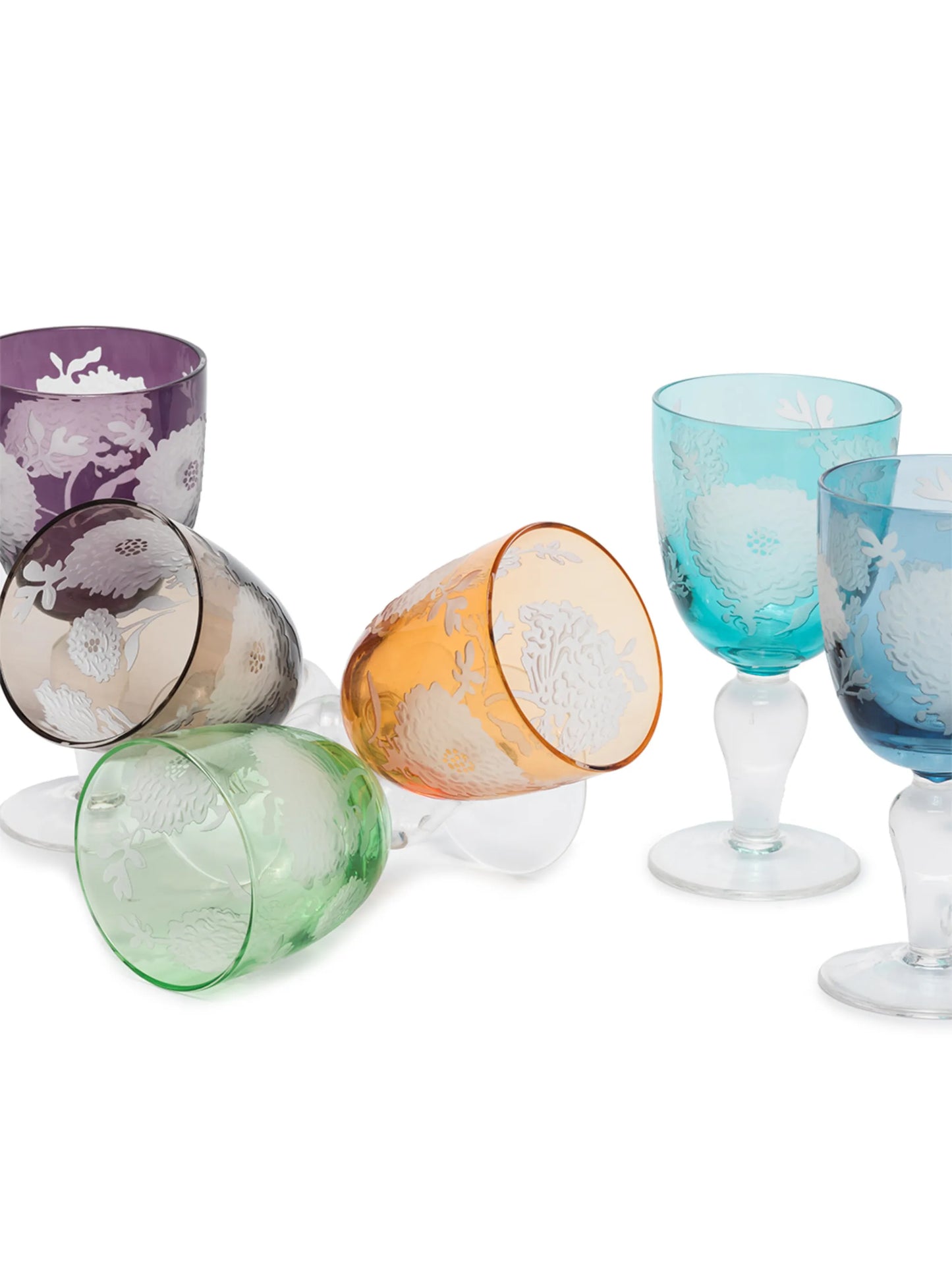 Peony wine glasses (set of 6)