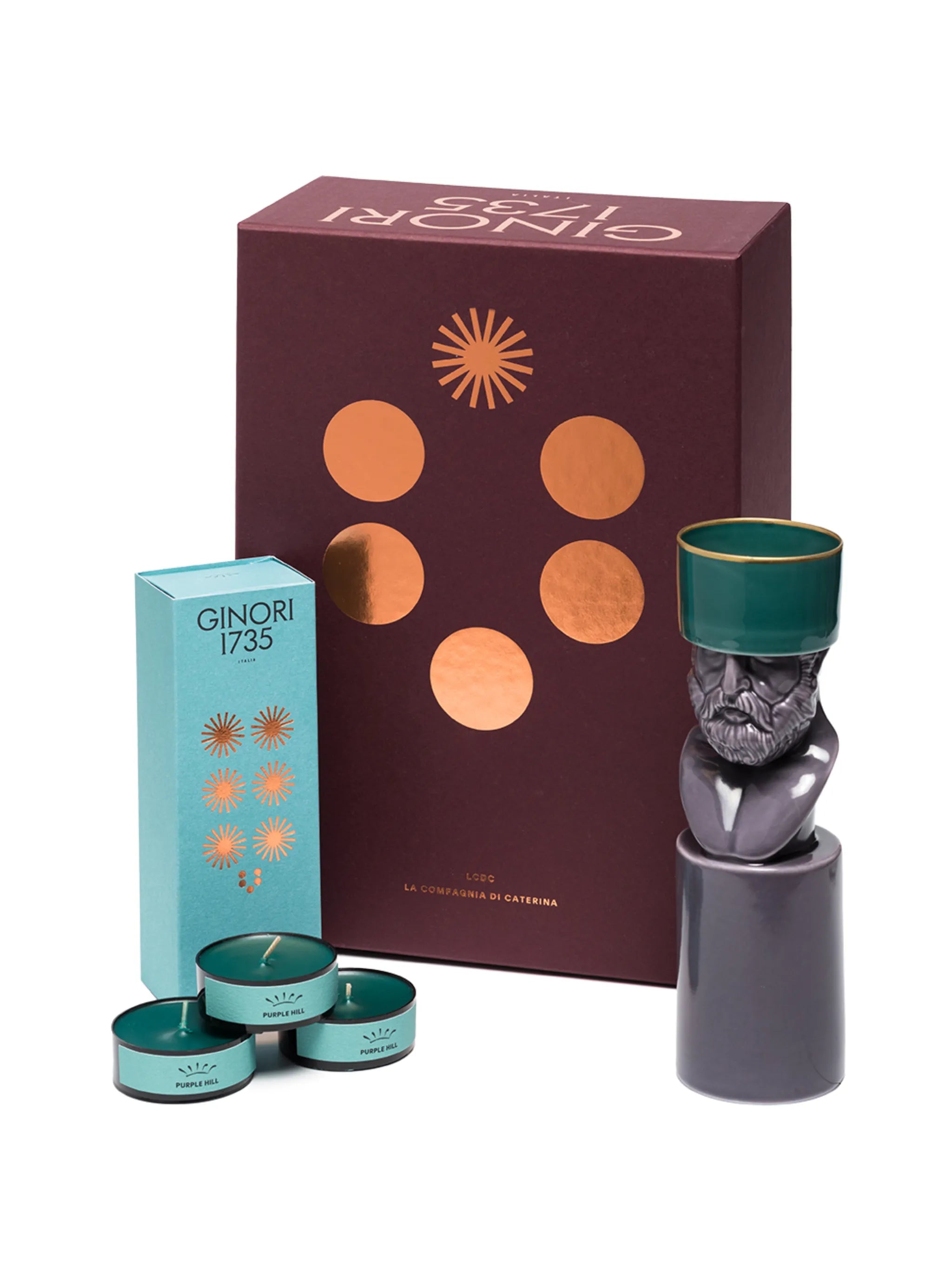 Il Letterato candleholder and Purple Hill scented candle (40g)