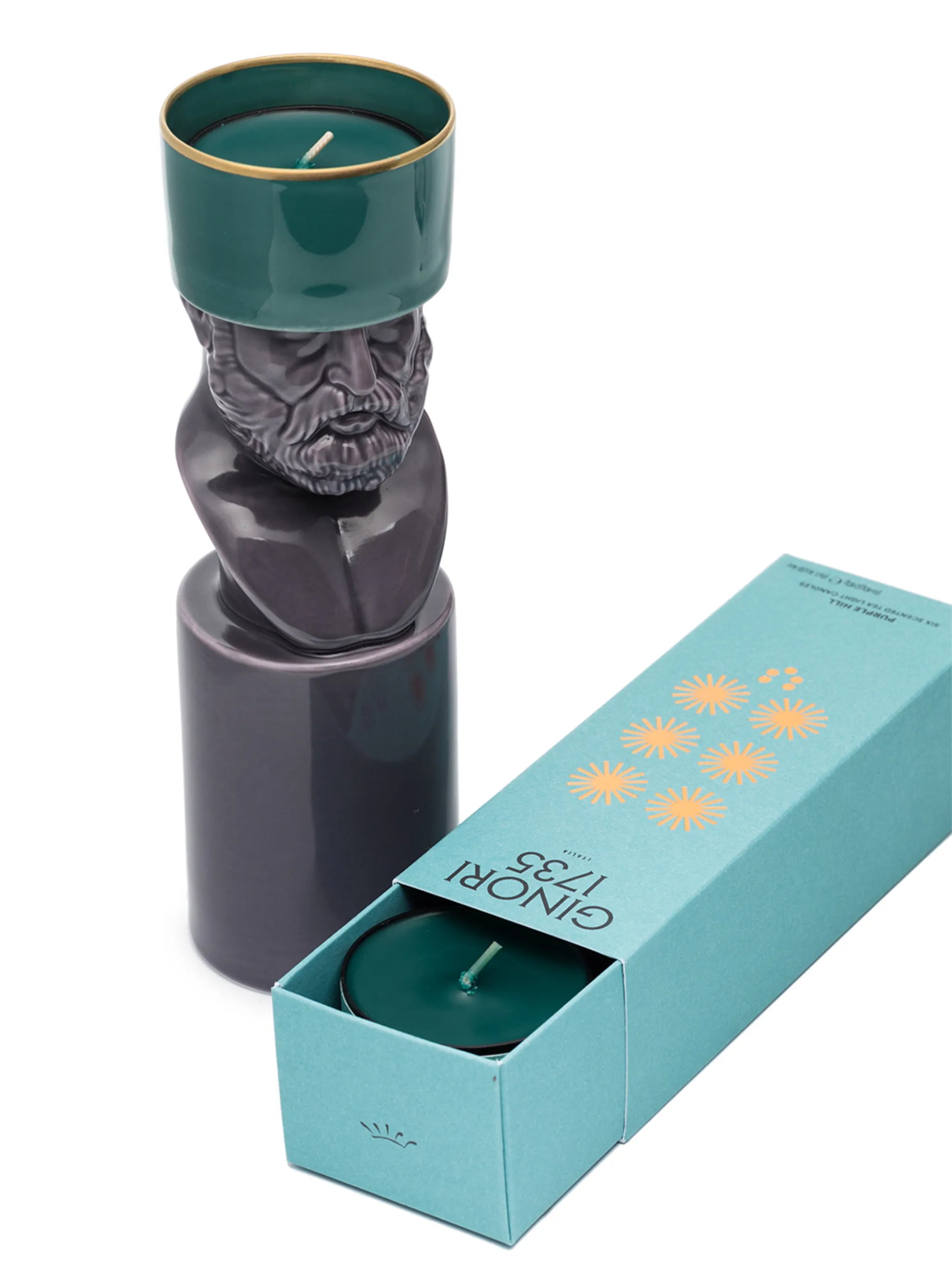 Il Letterato candleholder and Purple Hill scented candle (40g)