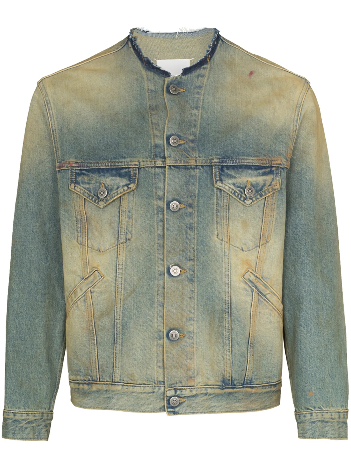 raw-cut collar denim jacket