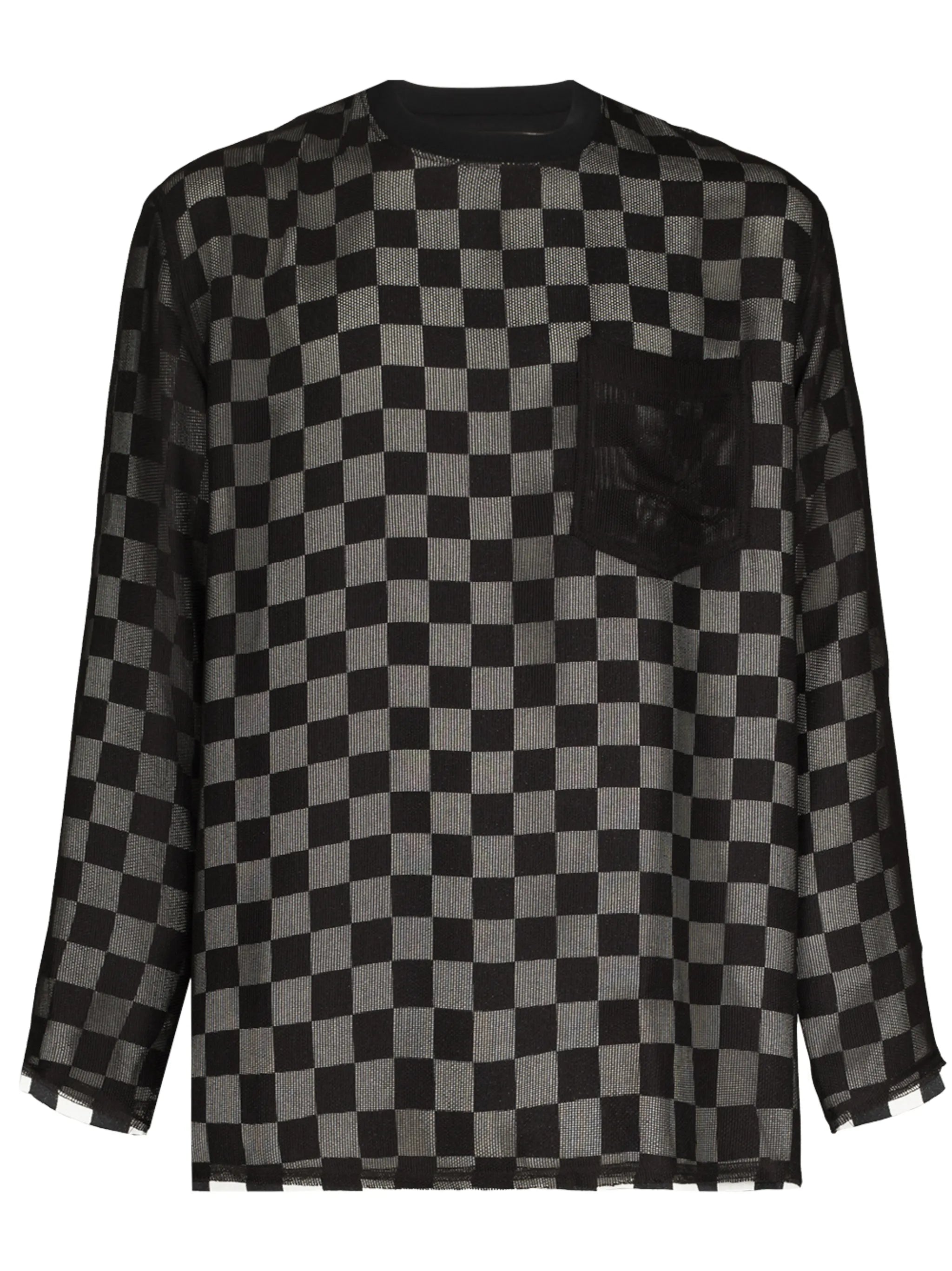 check-print crew-neck sweatshirt