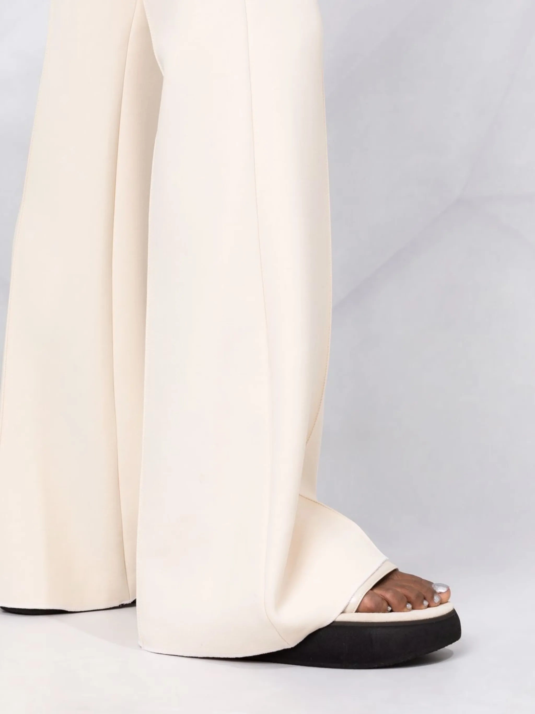 high-waist flared trousers