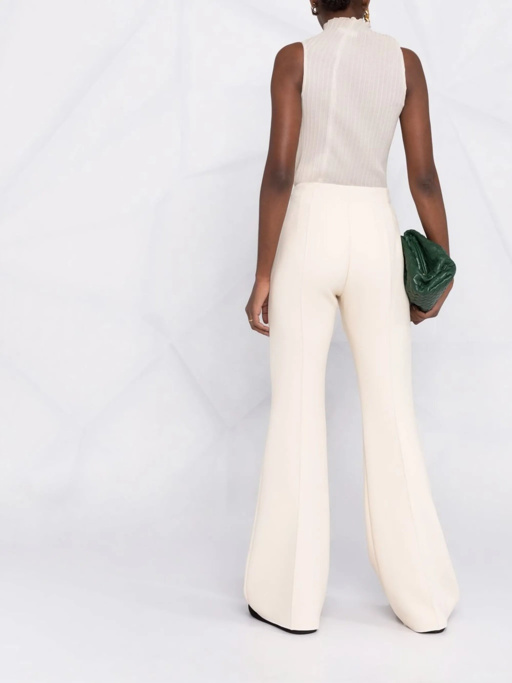 high-waist flared trousers