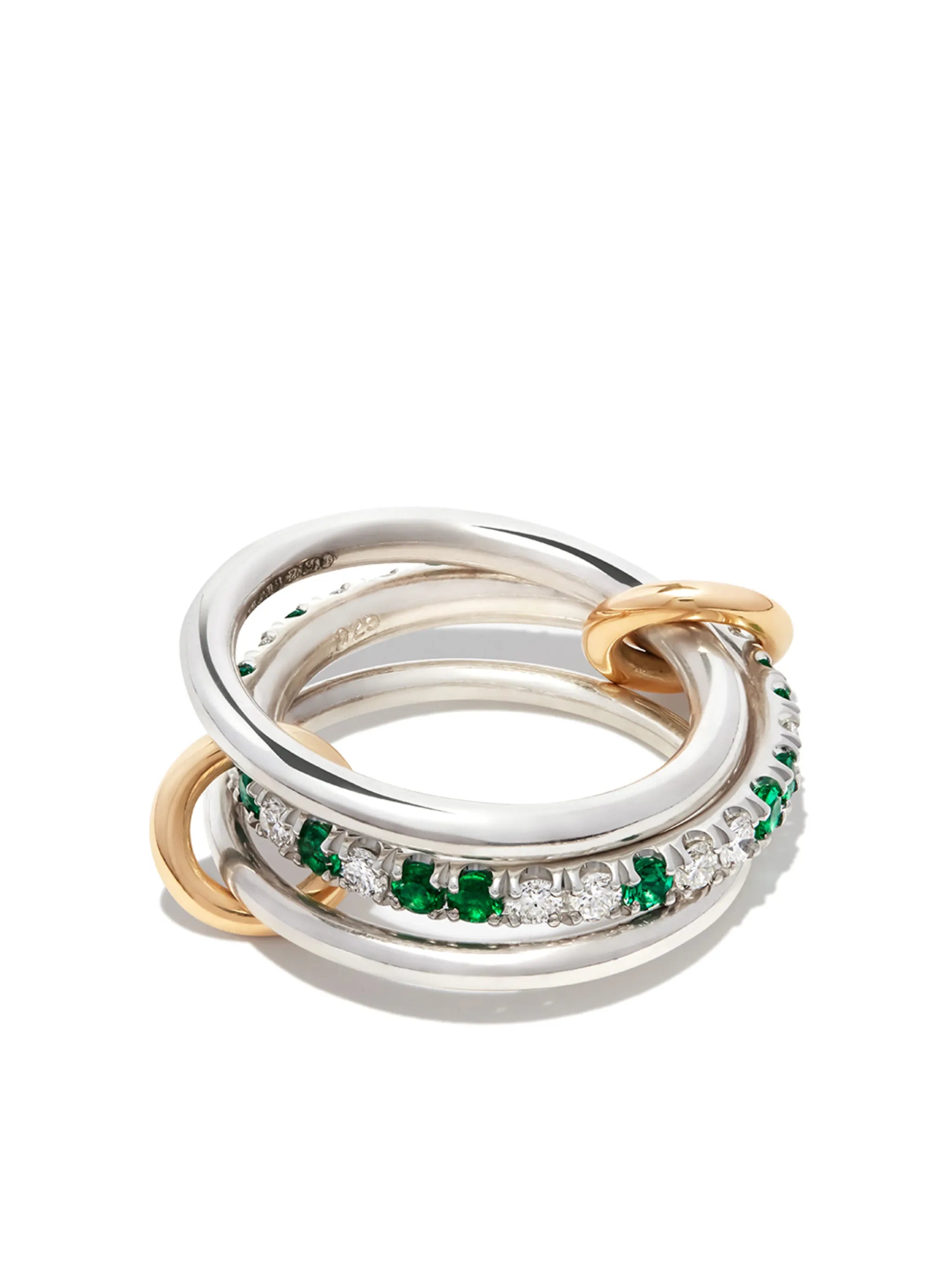 18kt gold Petunia emerald and diamond ring