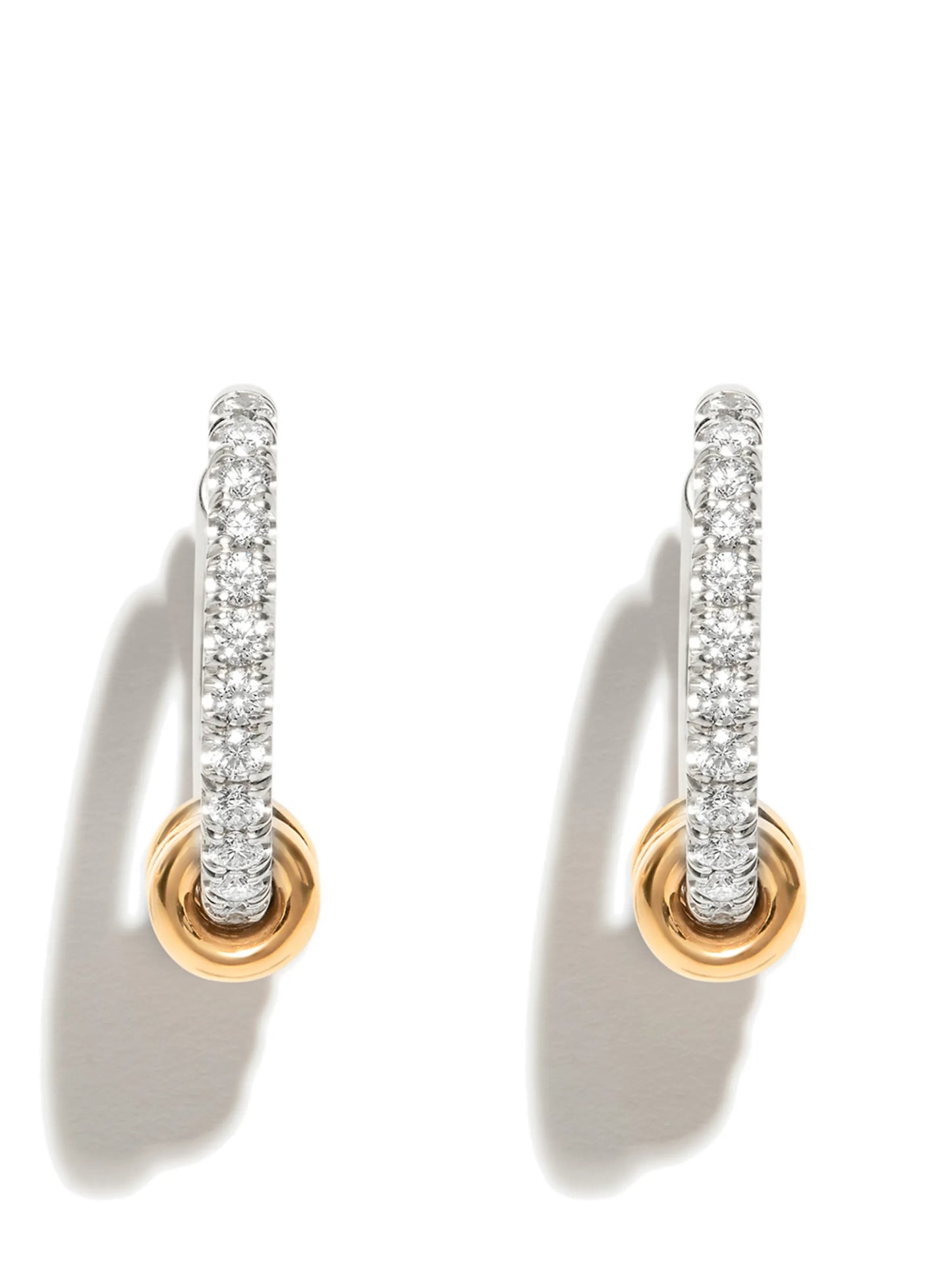 18kt white and yellow gold hoop earrings