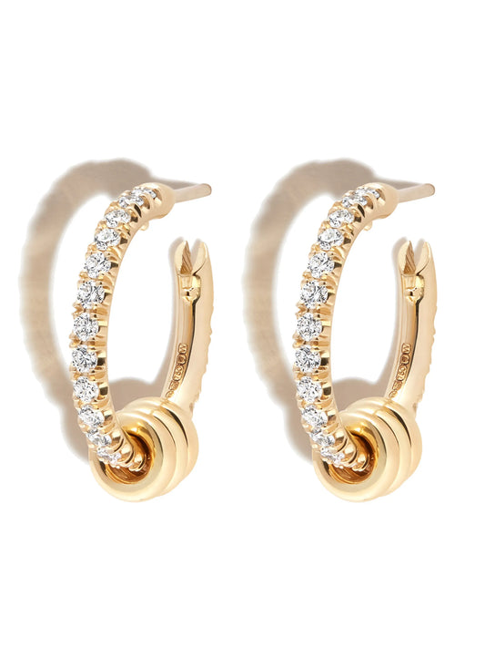 18kt yellow gold diamond hoop earrings